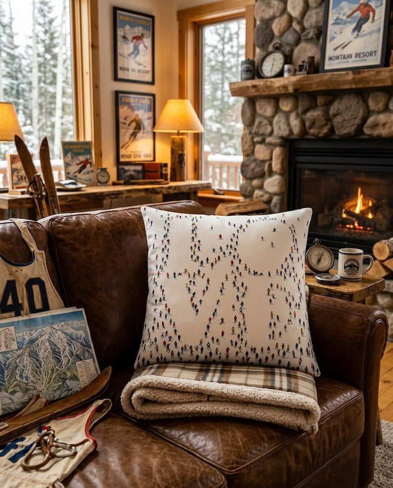 LOVE Skiing Pillow