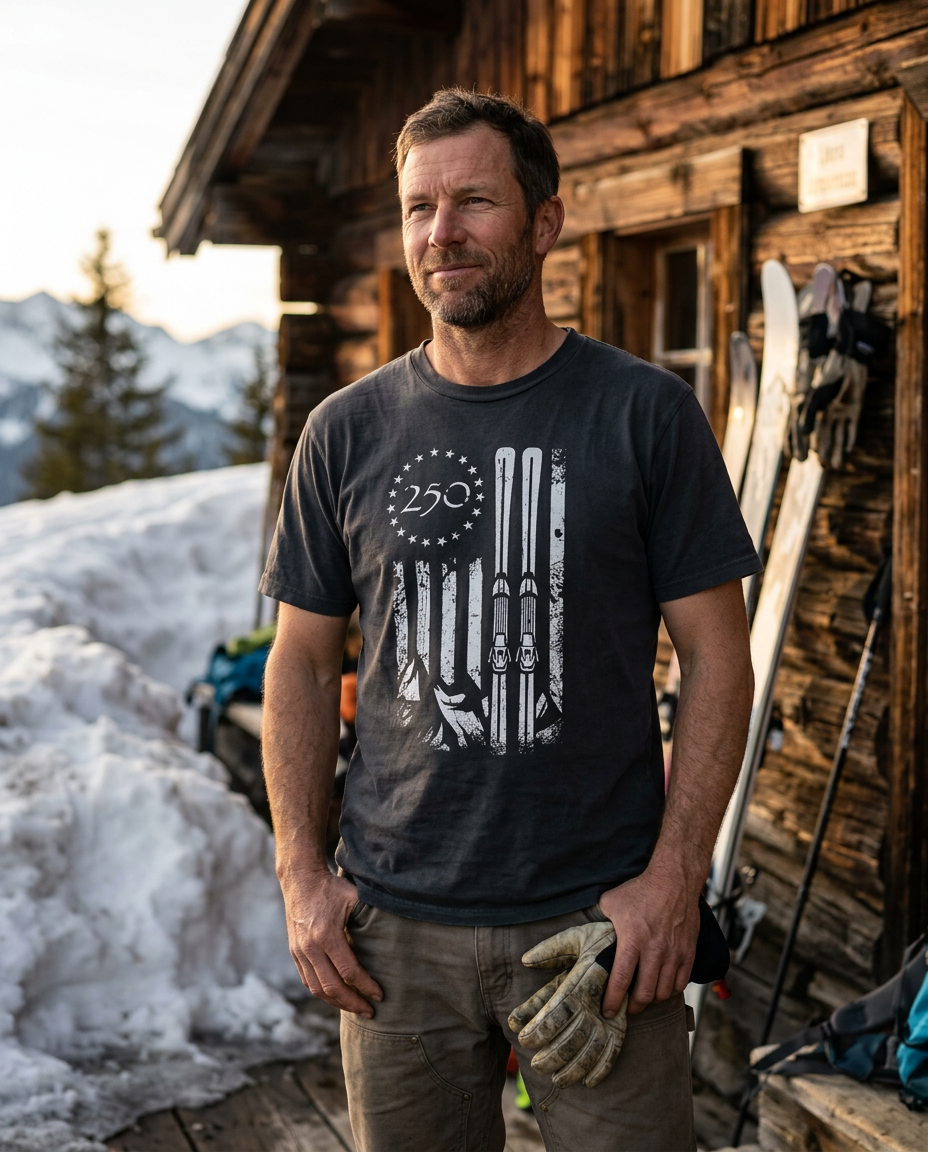 US Ski Flag - 250 Year Anniversary of America