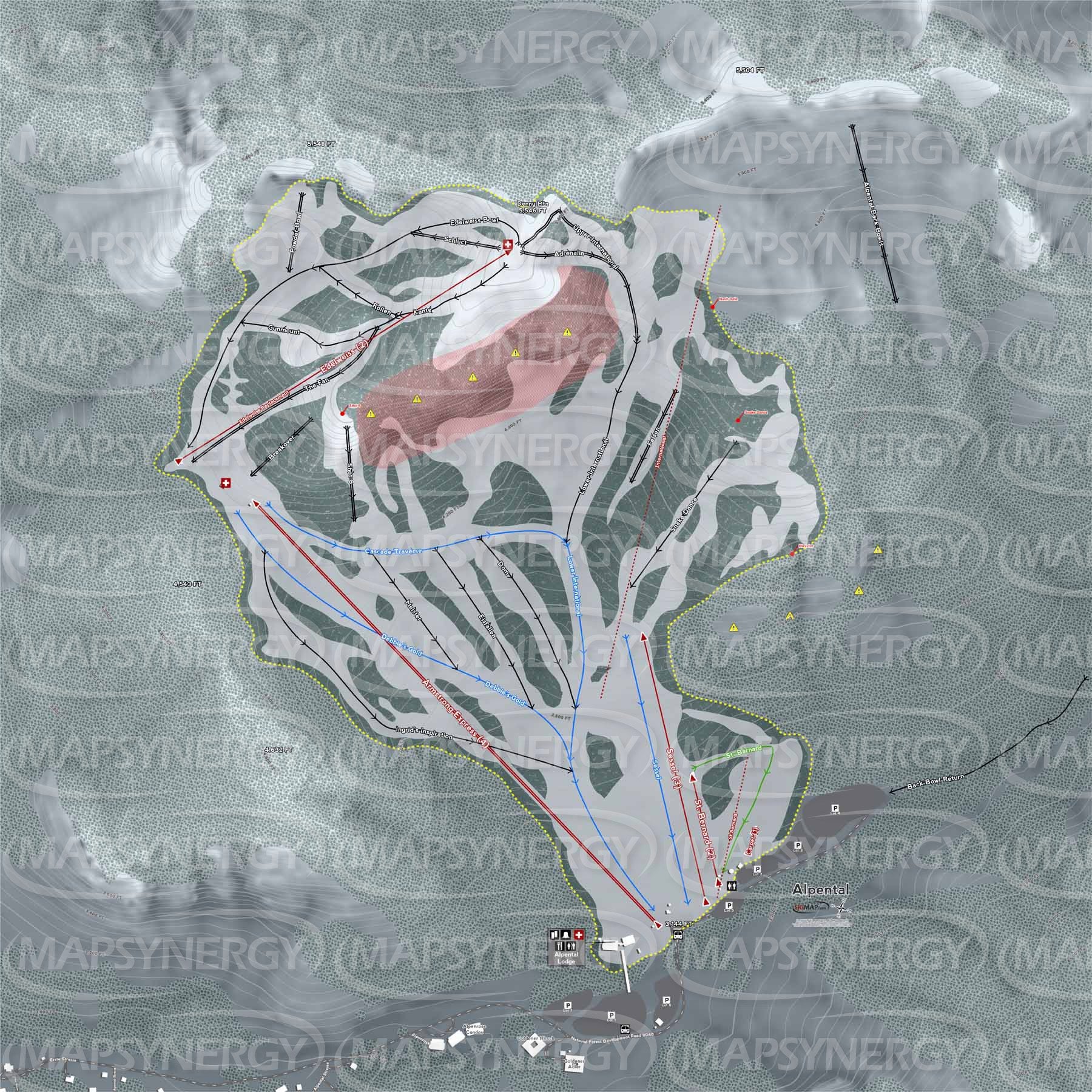 Alpental trail map