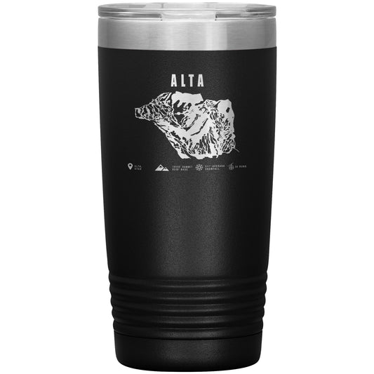 Alta,Utah Ski Trail Map 20oz Tumbler - Powderaddicts