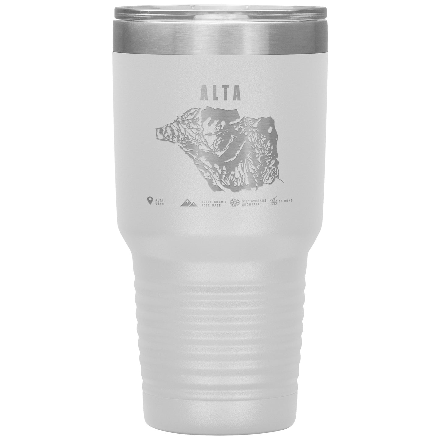 Alta,Utah Ski Trail Map 30oz Tumbler