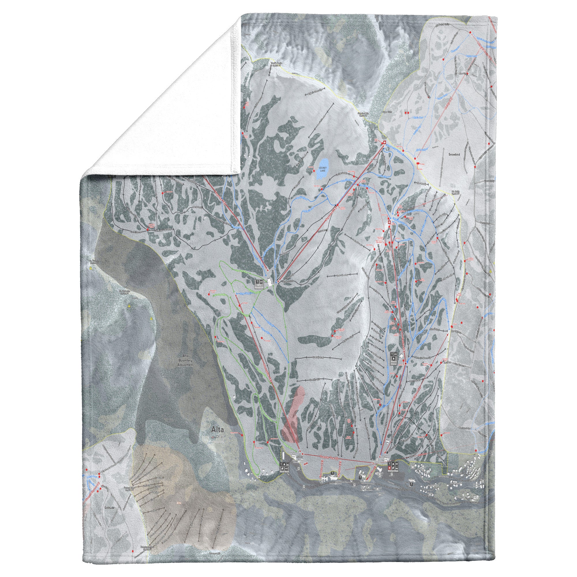 Alta, Utah Ski Resort Map Blanket