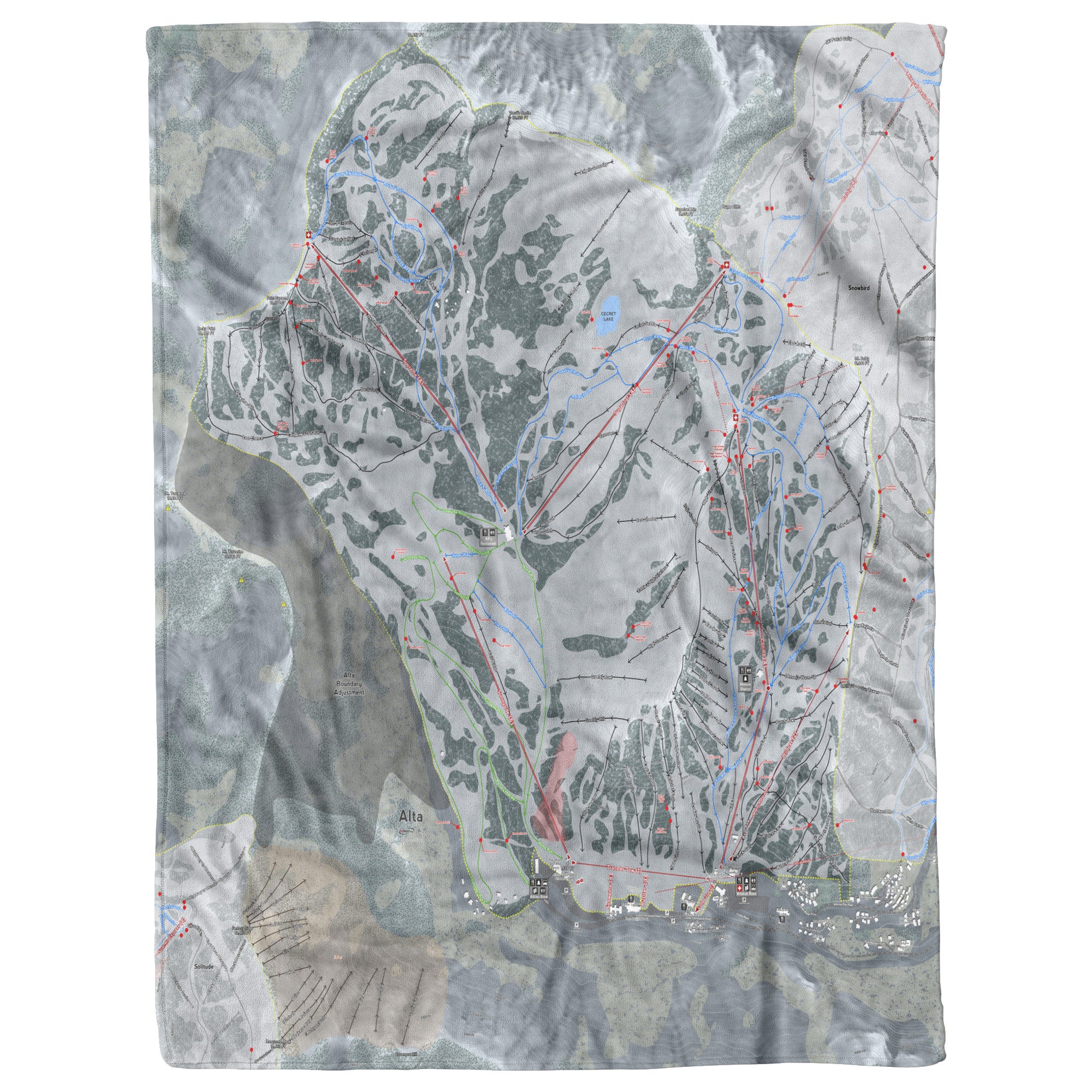 Alta, Utah Ski Resort Map Blanket