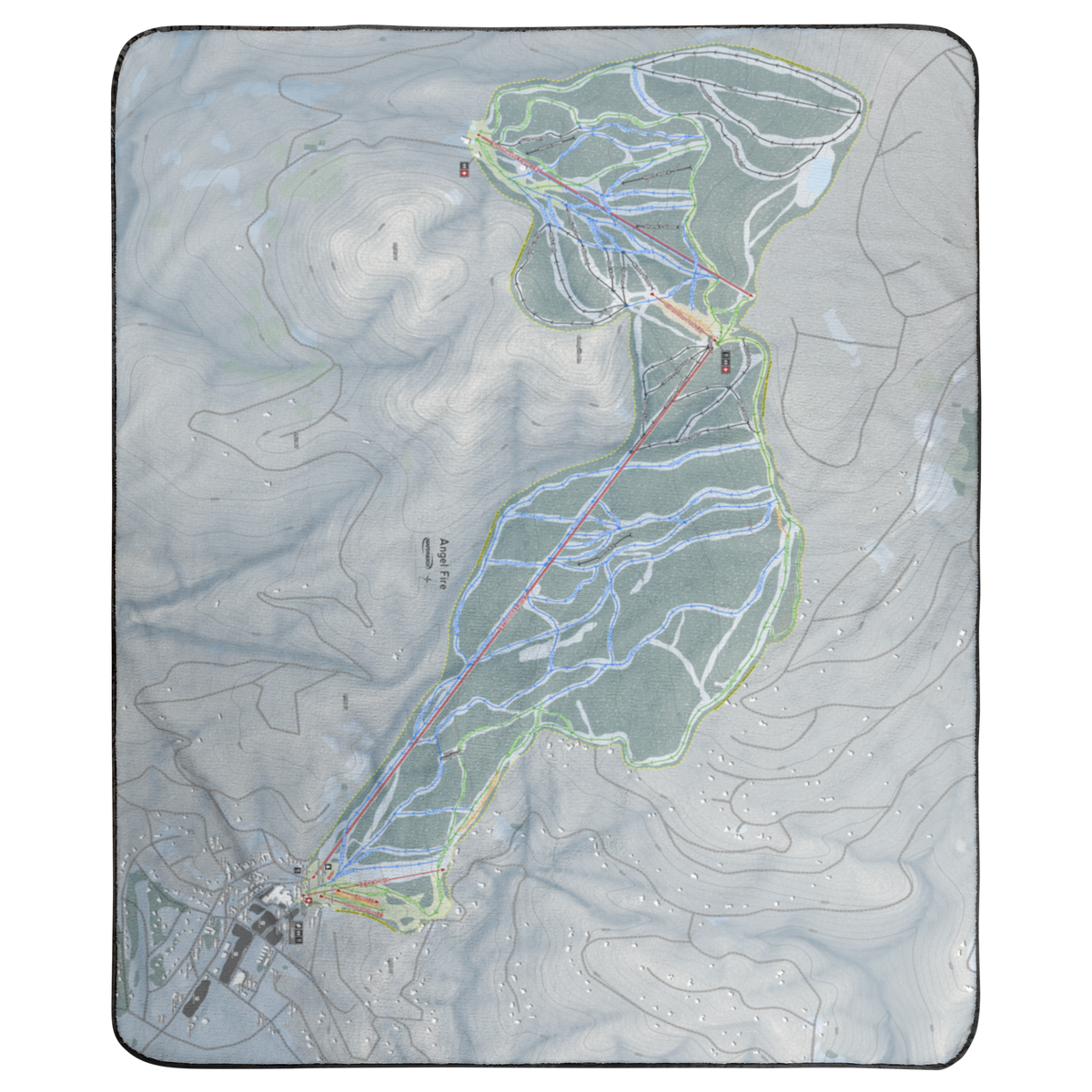 Angel Fire, New Mexico Ski Resort Map Concert Blanket