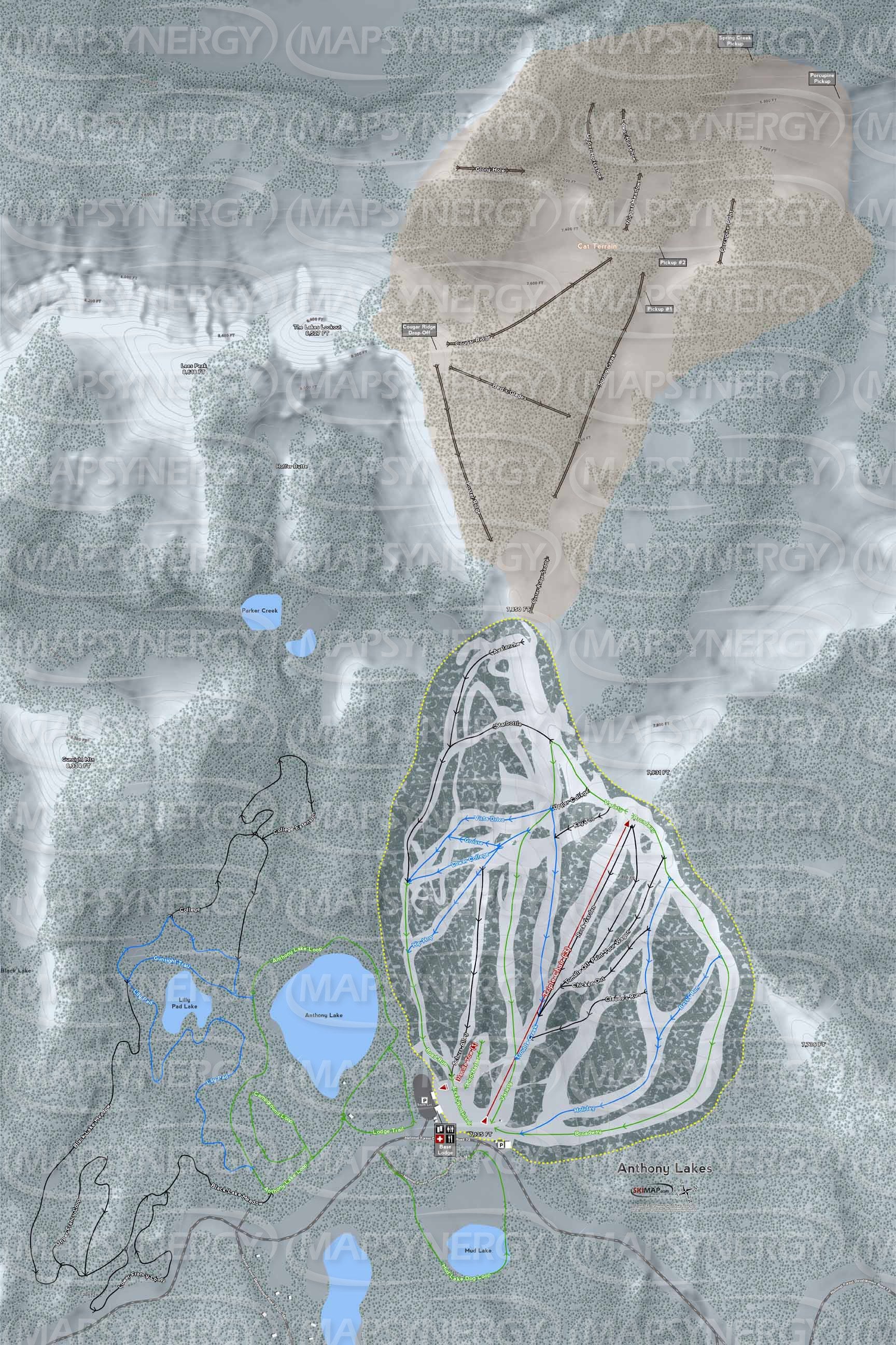 Anthony Lakes trail map
