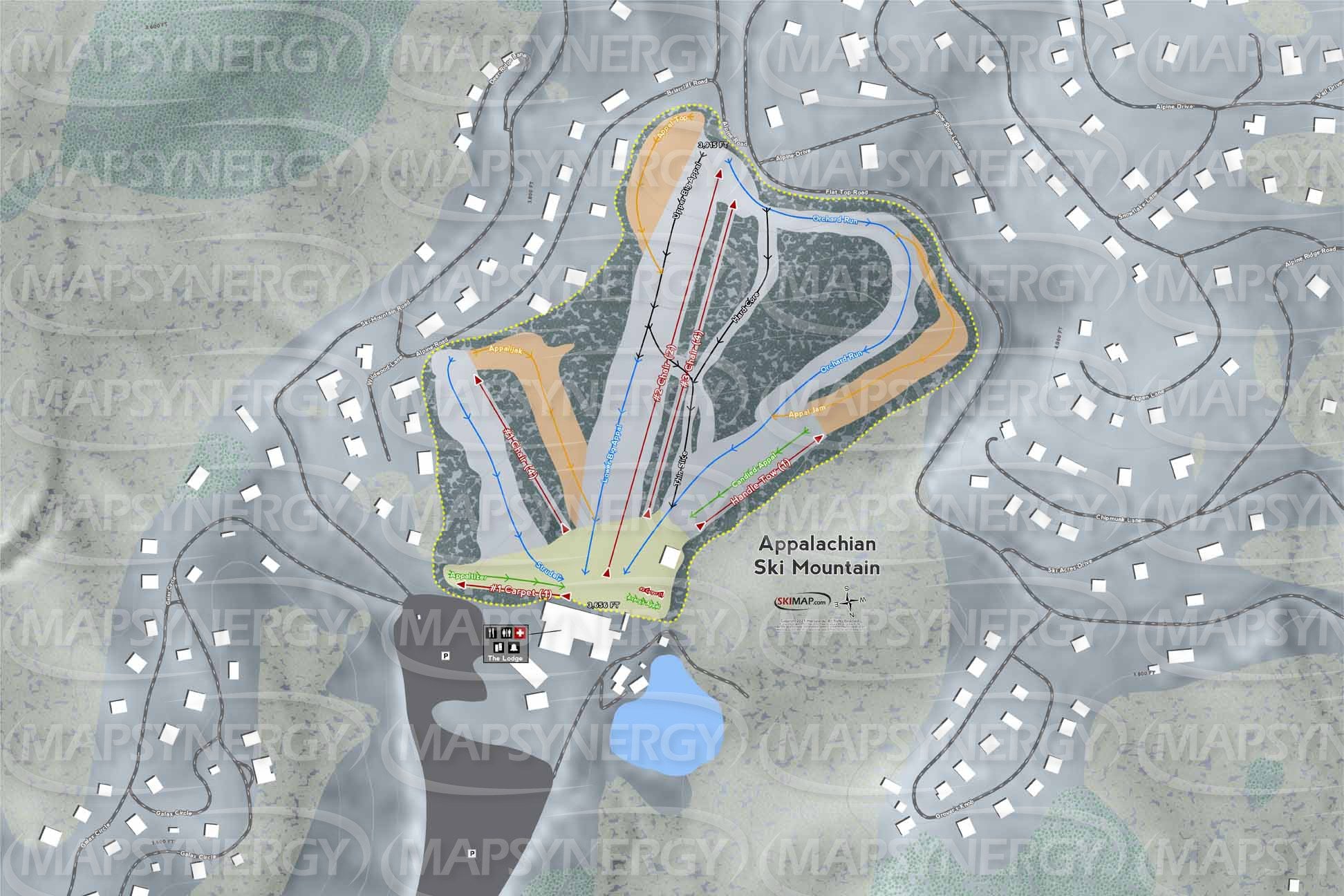 Appalachian Ski Mountain trail map