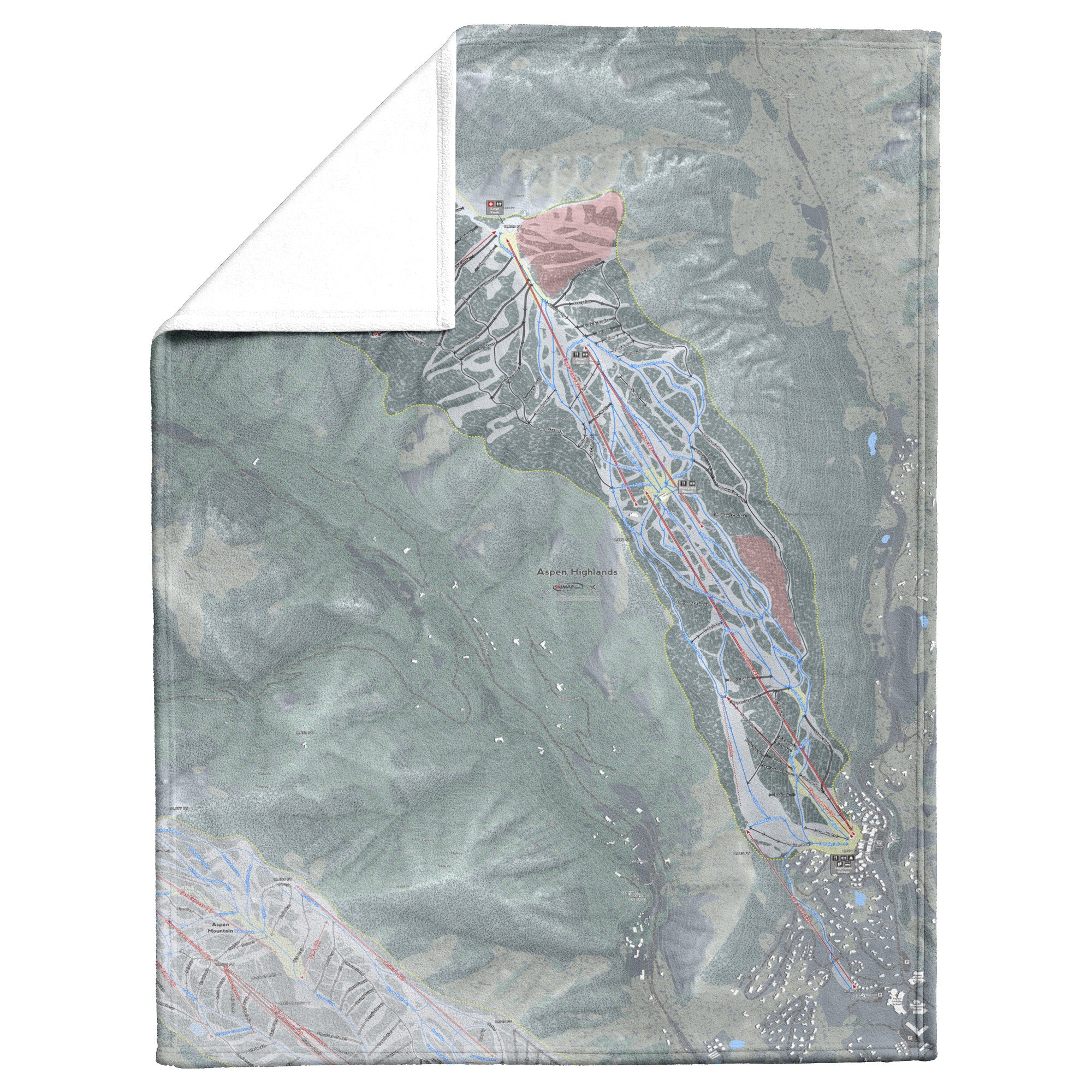 Aspen Highlands, Colorado Ski Resort Map Blanket