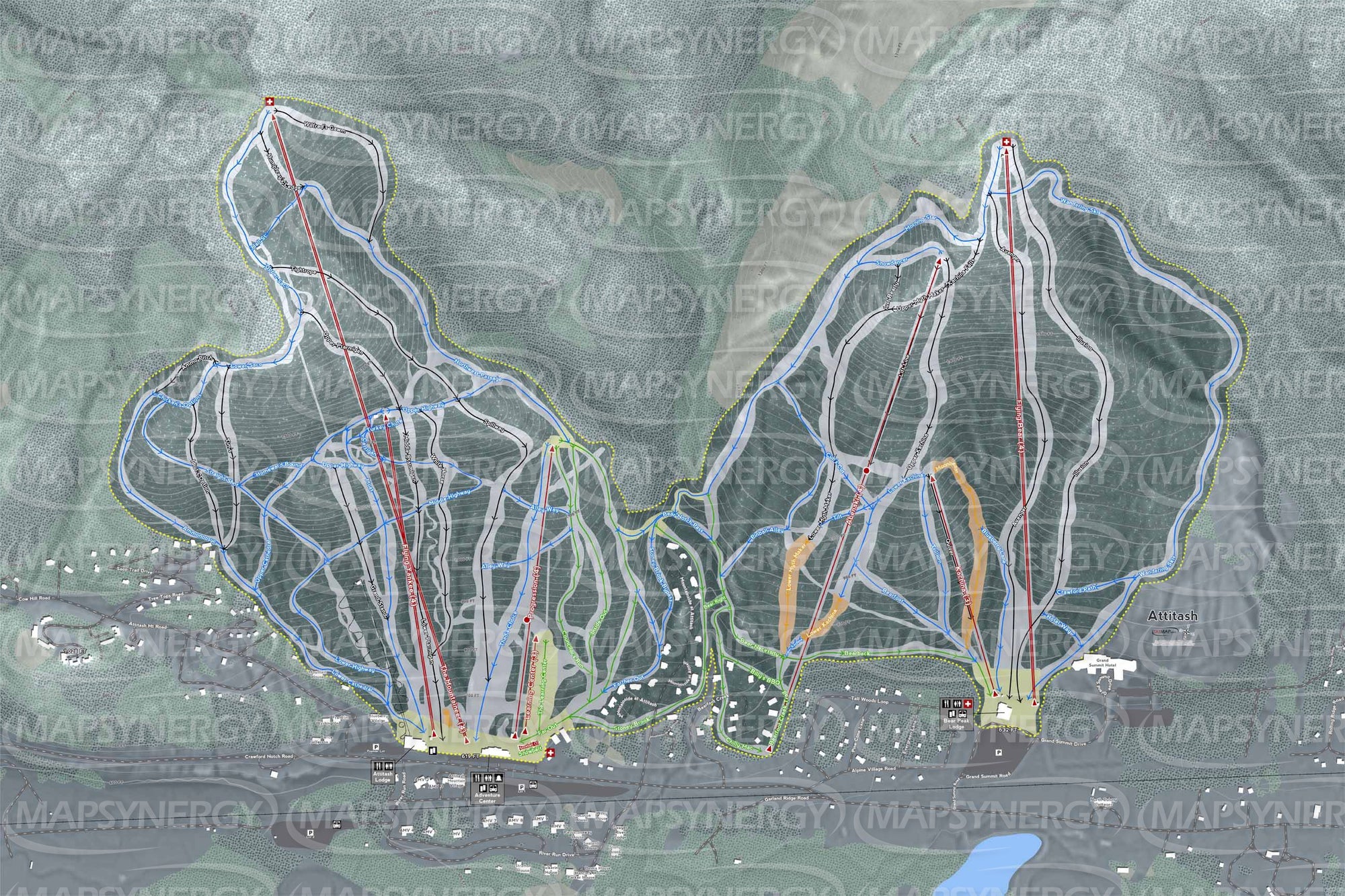 Attitash Mountain trail map