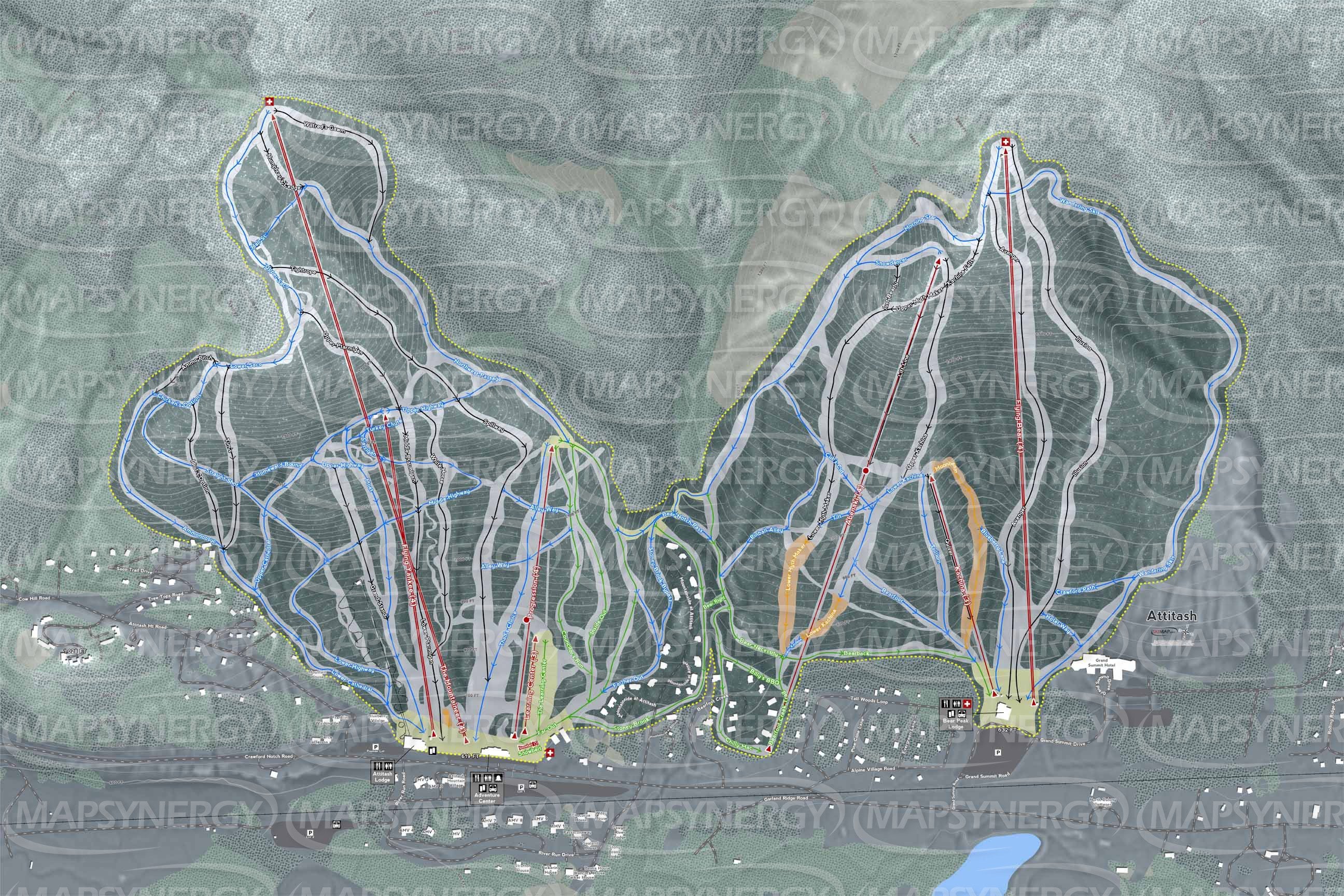 Attitash Mountain trail map