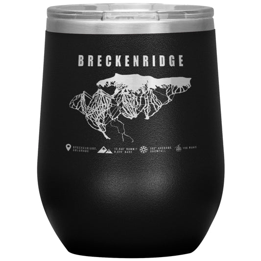 BRECKENRIDGE COLORADO SKI RESORT MAP WINE 12OZ TUMBLER
