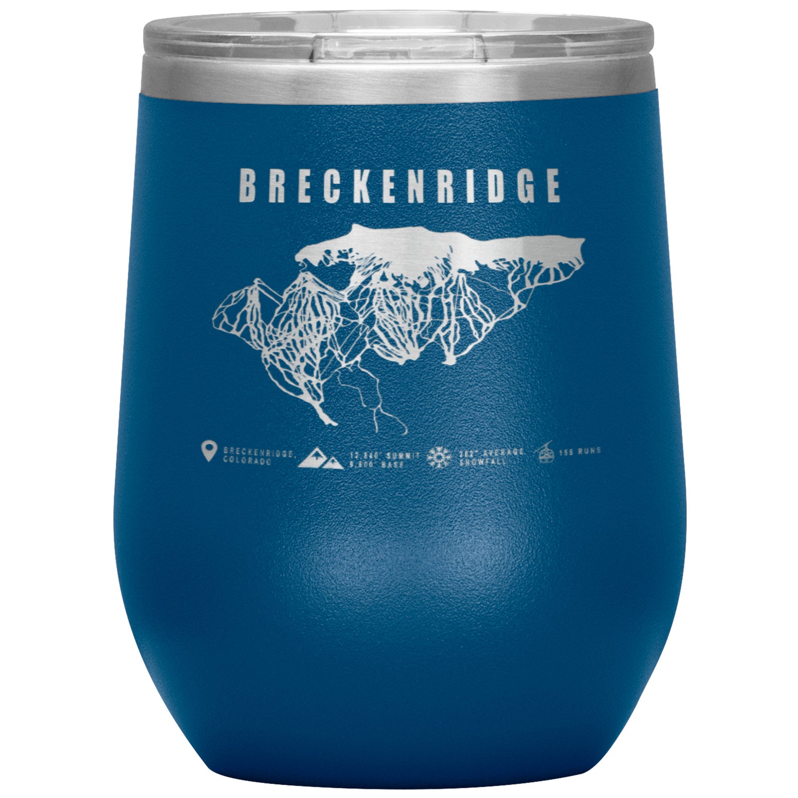 BRECKENRIDGE COLORADO SKI RESORT MAP WINE 12OZ TUMBLER