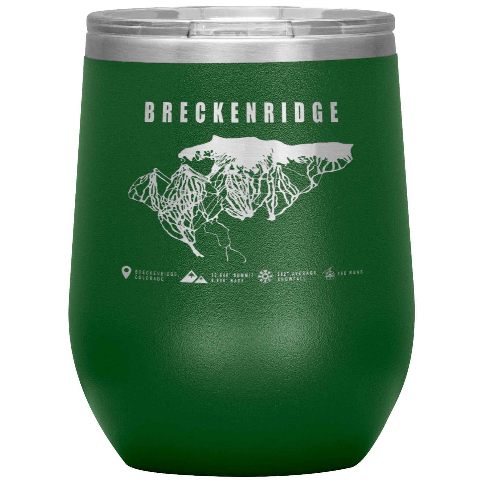 BRECKENRIDGE COLORADO SKI RESORT MAP WINE 12OZ TUMBLER