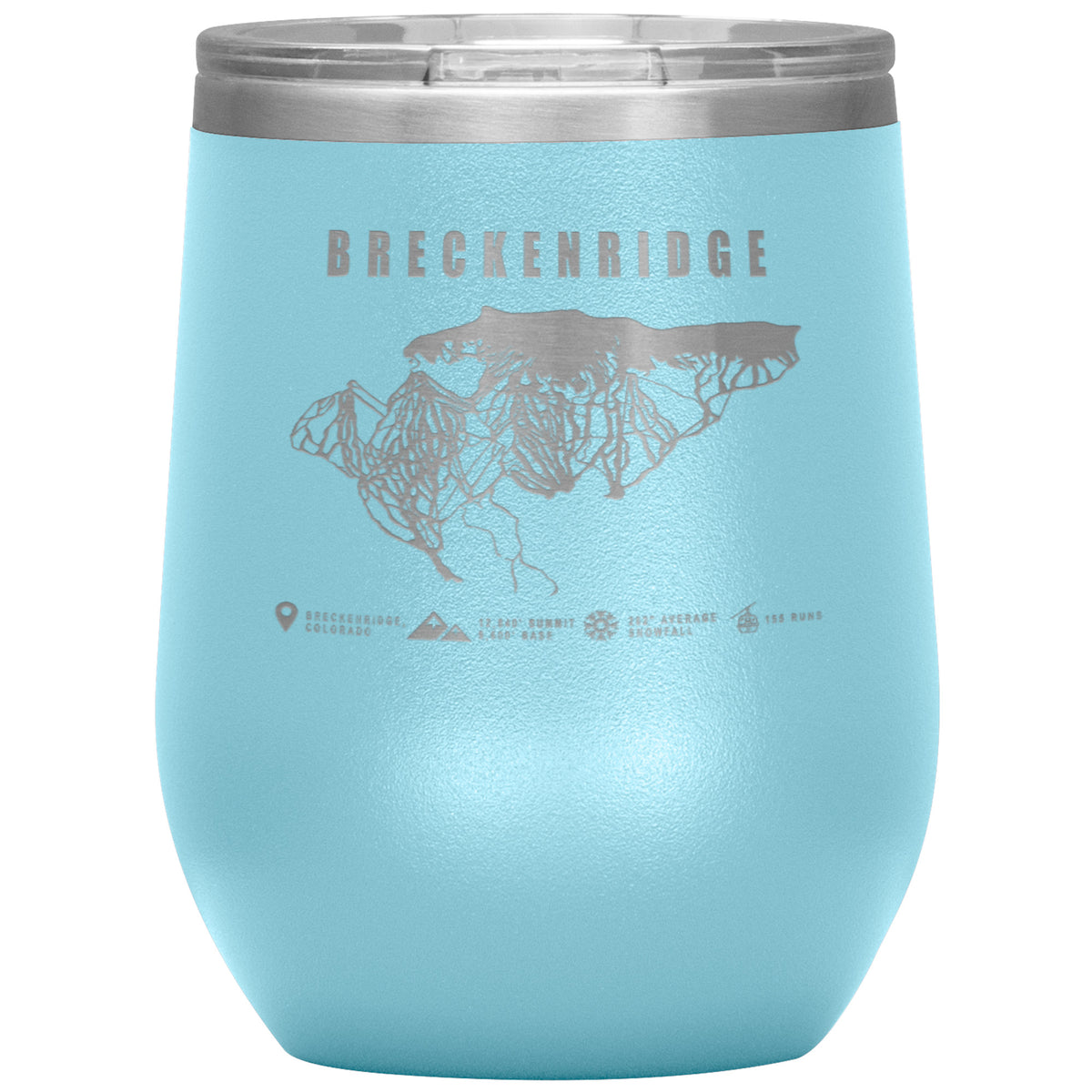 BRECKENRIDGE COLORADO SKI RESORT MAP WINE 12OZ TUMBLER