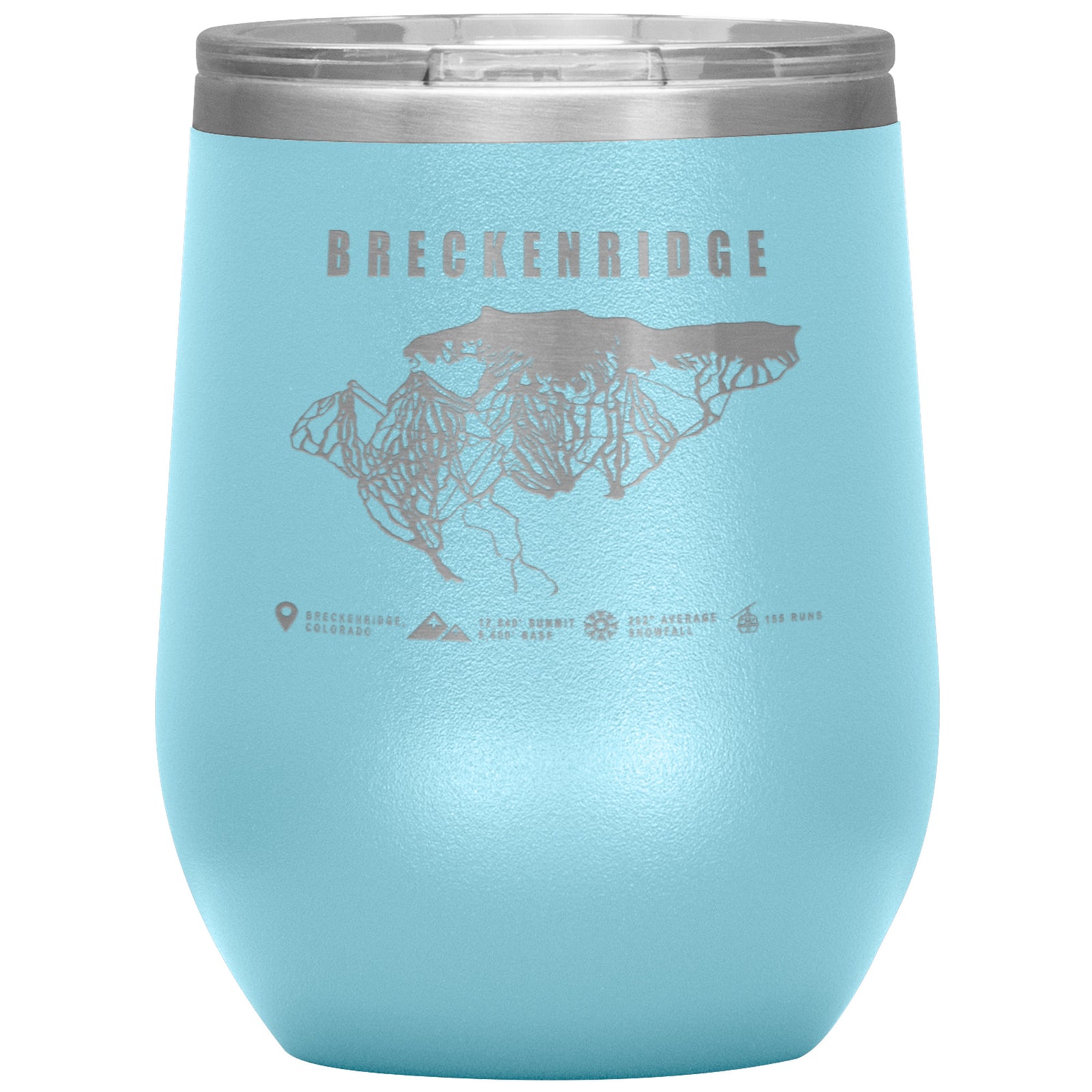 BRECKENRIDGE COLORADO SKI RESORT MAP WINE 12OZ TUMBLER