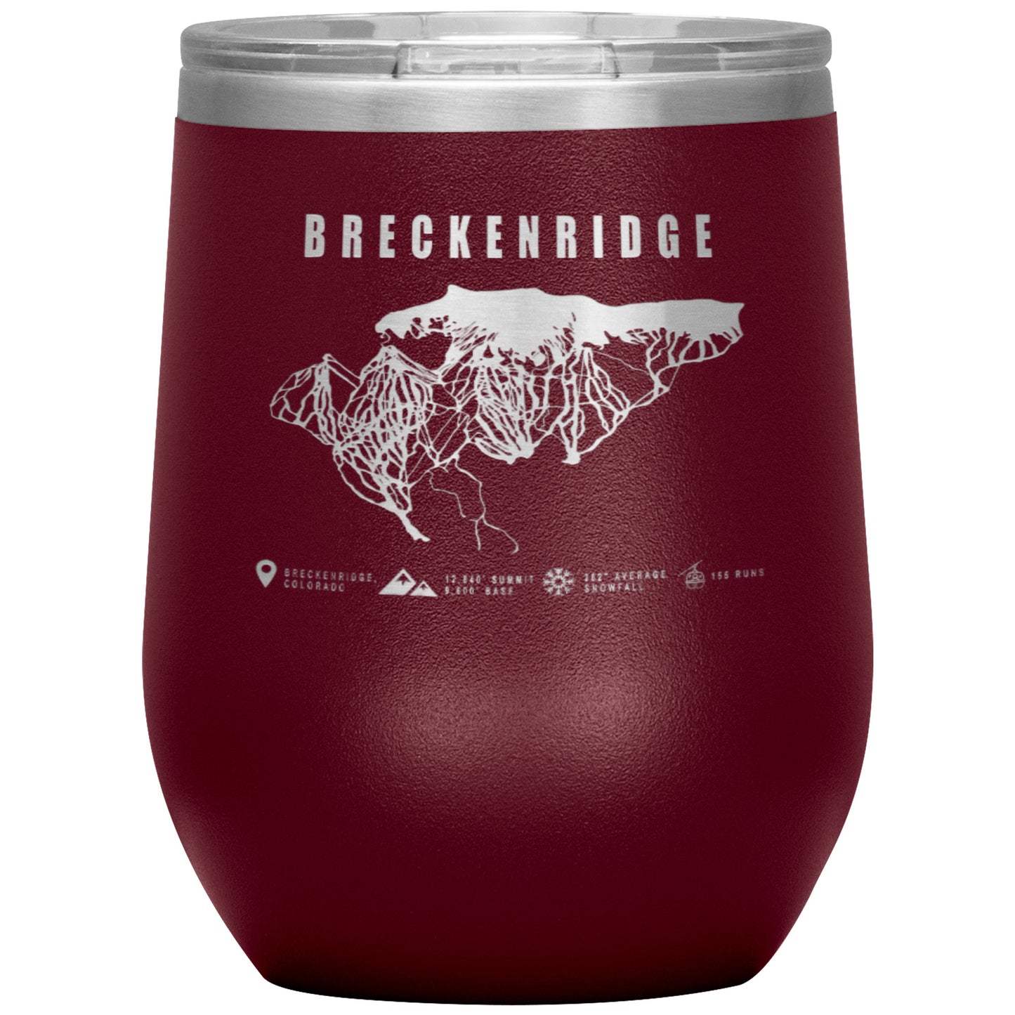 BRECKENRIDGE COLORADO SKI RESORT MAP WINE 12OZ TUMBLER