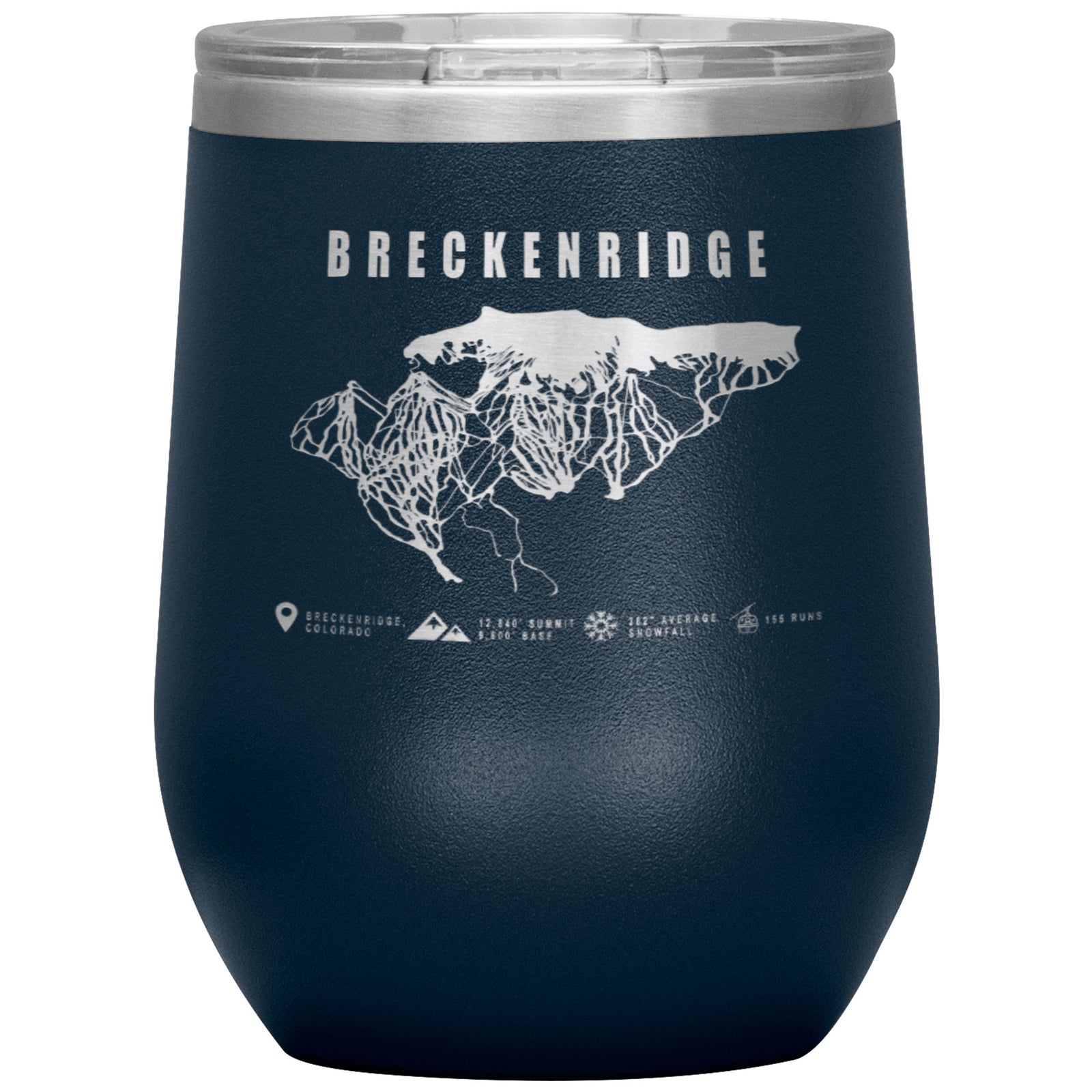 BRECKENRIDGE COLORADO SKI RESORT MAP WINE 12OZ TUMBLER
