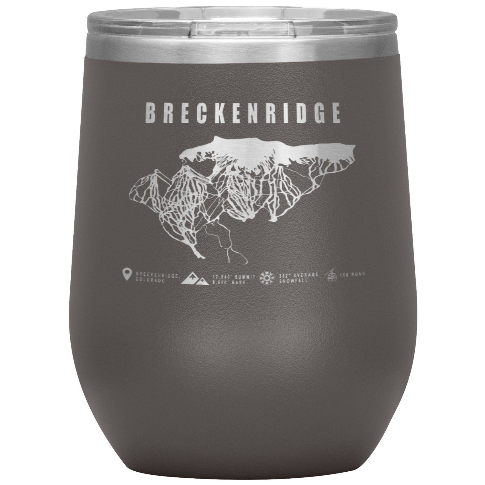 BRECKENRIDGE COLORADO SKI RESORT MAP WINE 12OZ TUMBLER