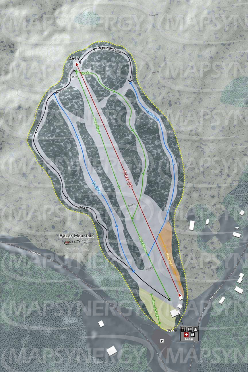 Baker Mountain trail map