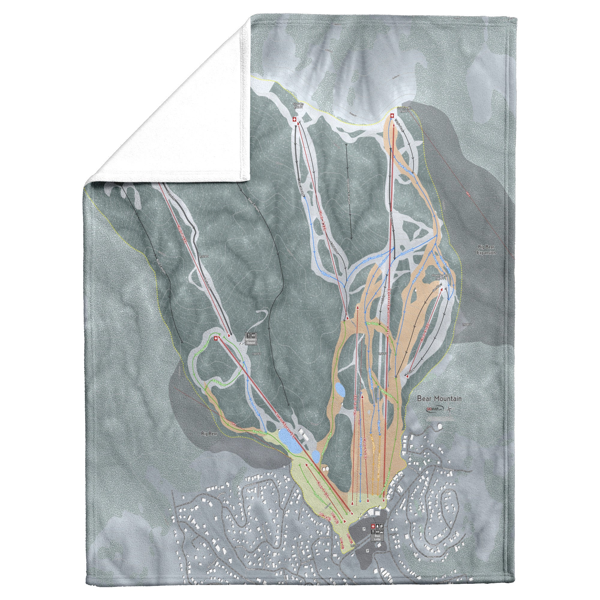 Bear Mountain, California Ski Resort Map Blanket