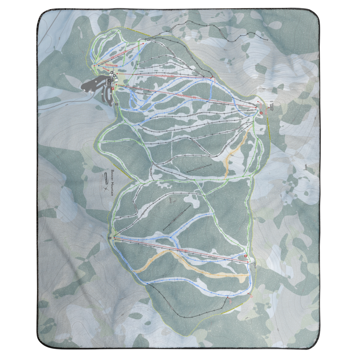 Beaver Mountain, Utah Ski Resort Map Concert Blanket