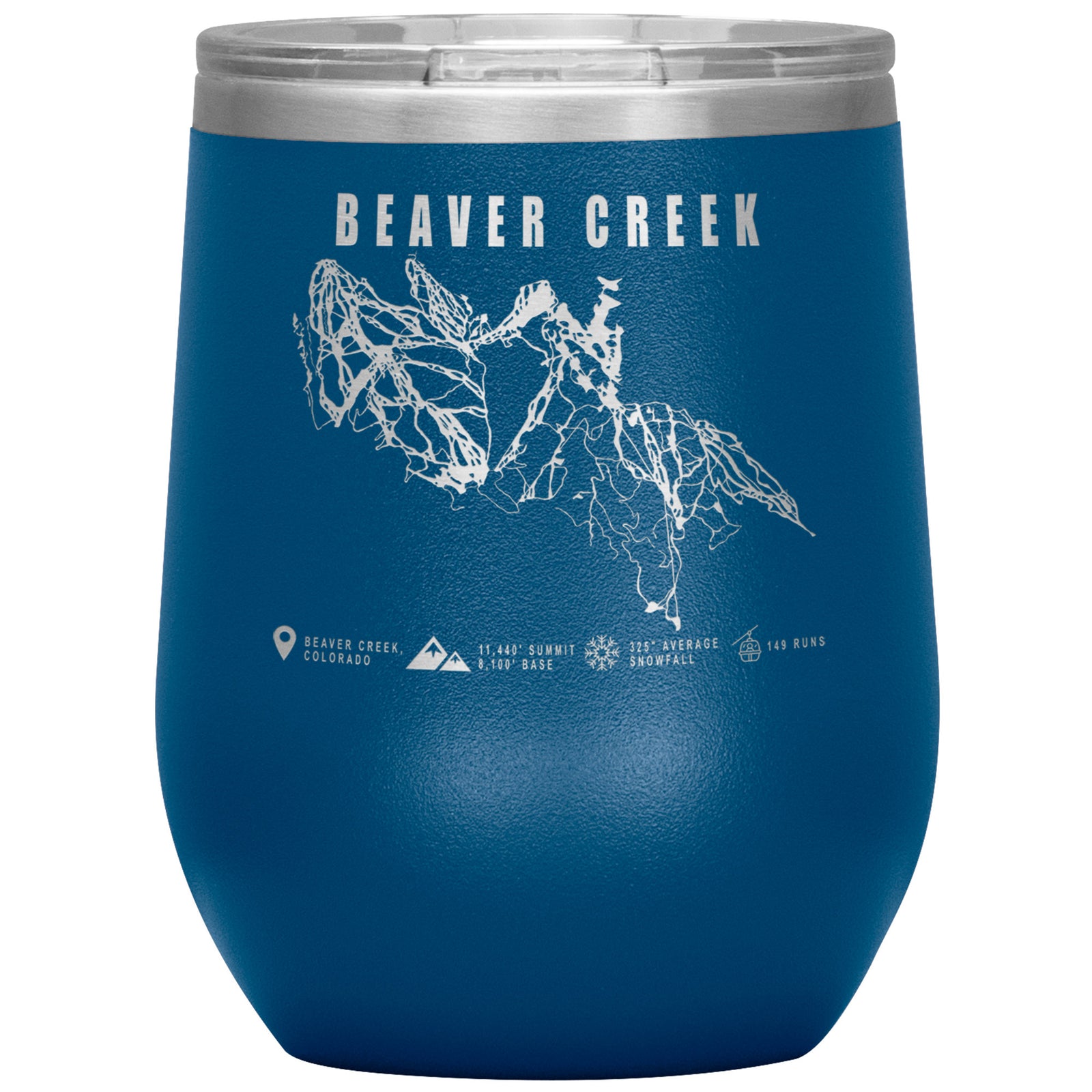 Beaver Creek Colorado Ski Trail Map Wine 12oz Tumbler
