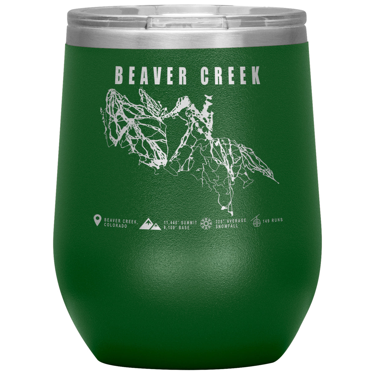 Beaver Creek Colorado Ski Trail Map Wine 12oz Tumbler