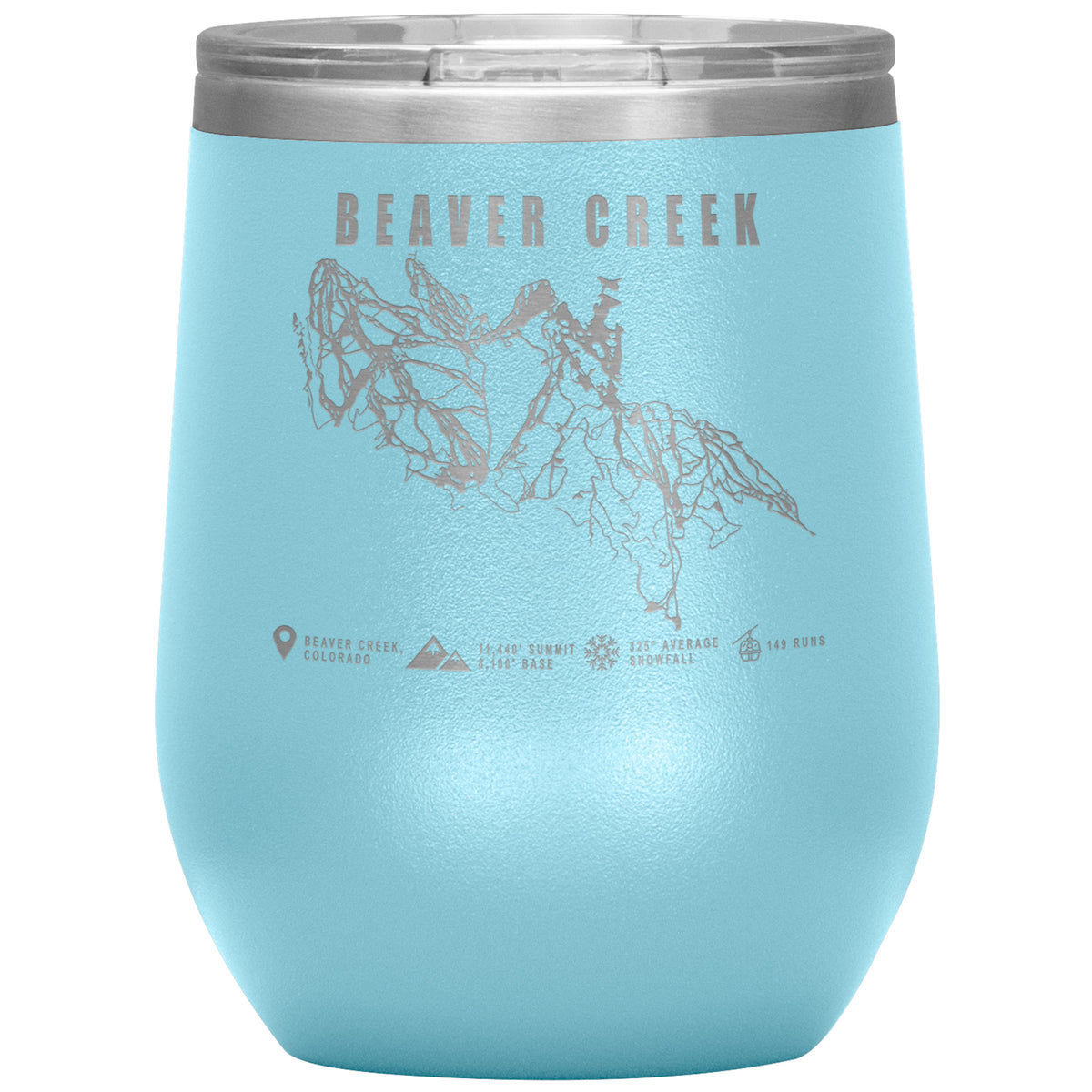 Beaver Creek Colorado Ski Trail Map Wine 12oz Tumbler