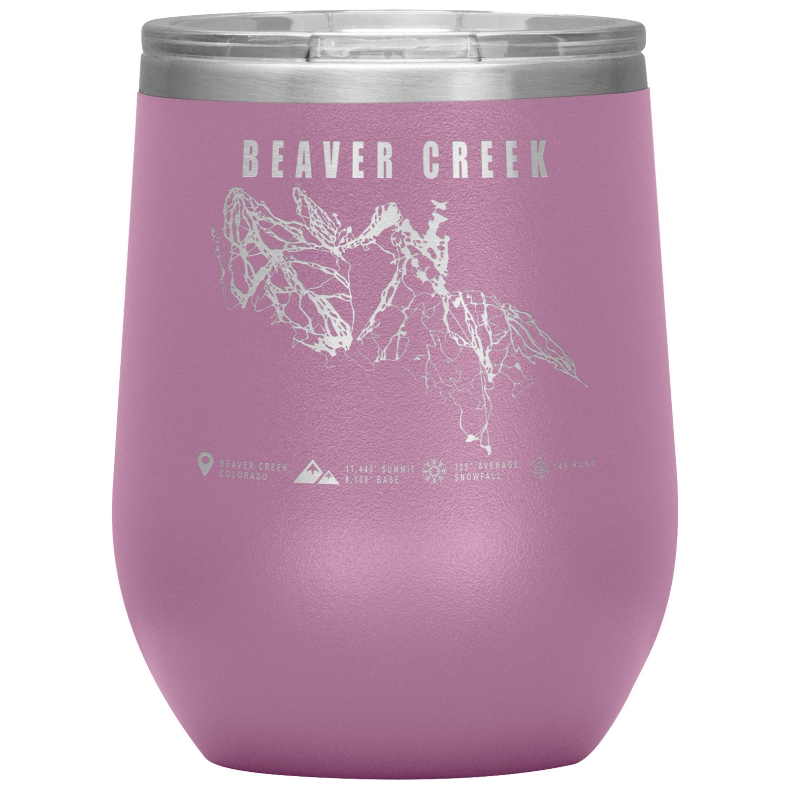 Beaver Creek Colorado Ski Trail Map Wine 12oz Tumbler