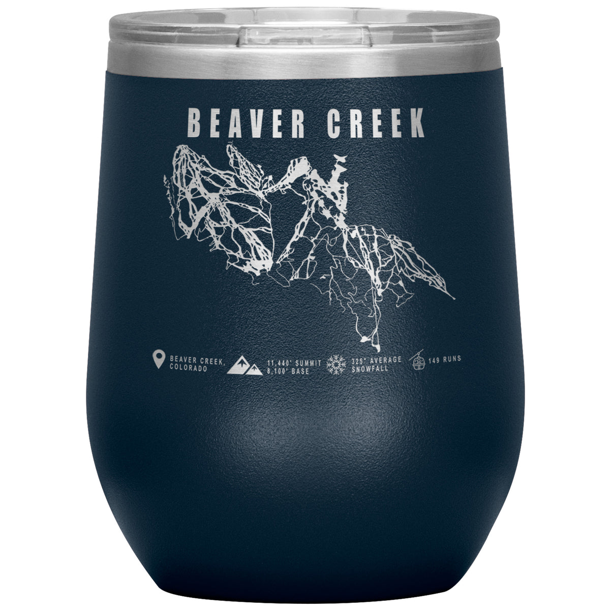 Beaver Creek Colorado Ski Trail Map Wine 12oz Tumbler