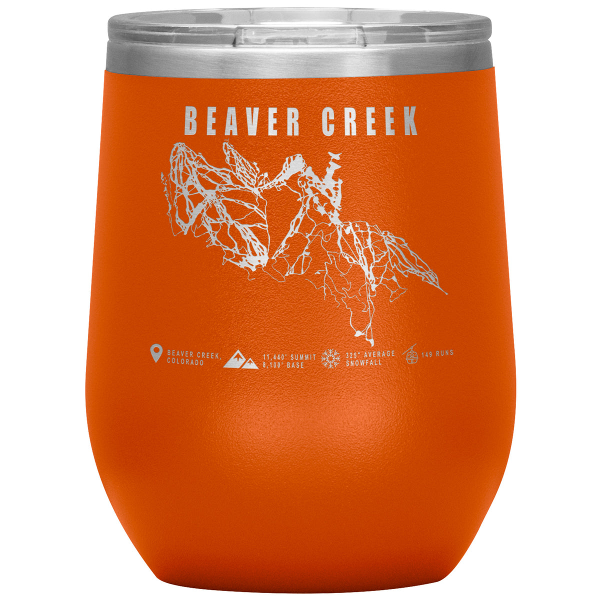 Beaver Creek Colorado Ski Trail Map Wine 12oz Tumbler