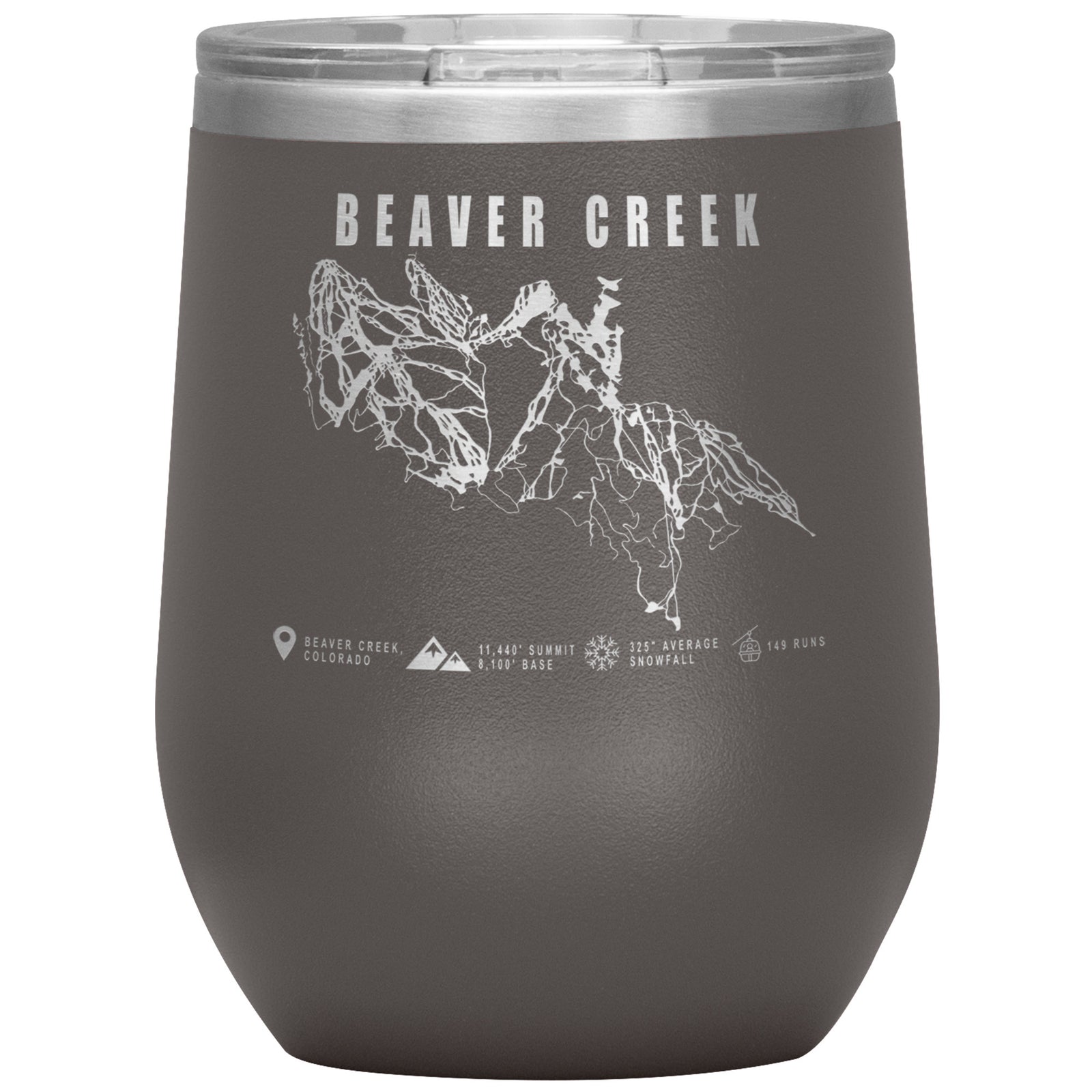 Beaver Creek Colorado Ski Trail Map Wine 12oz Tumbler
