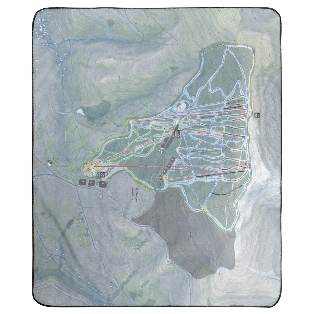 Belleayre, New York Ski Resort Map Concert Blanket