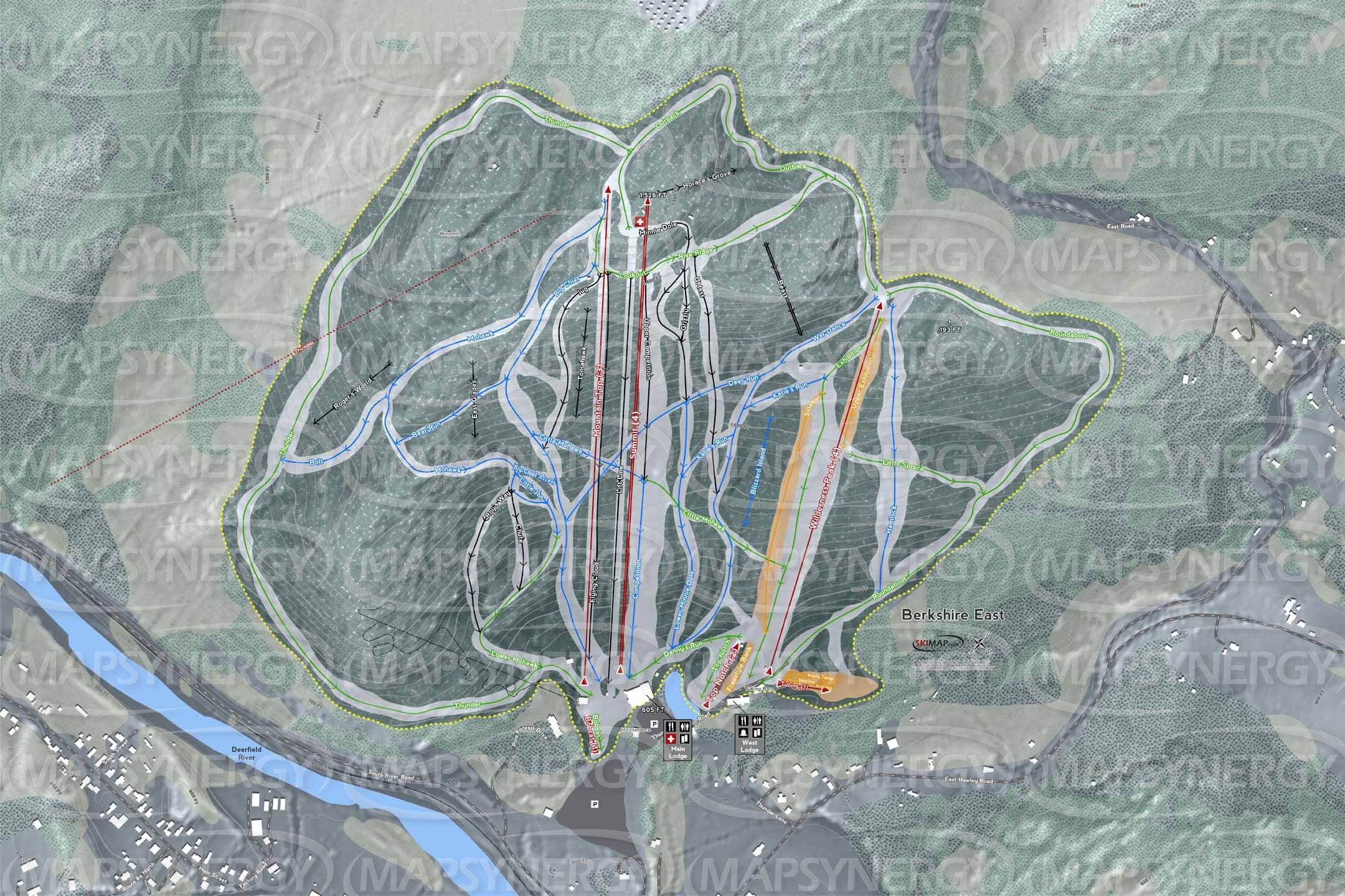 Berkshire East trail map