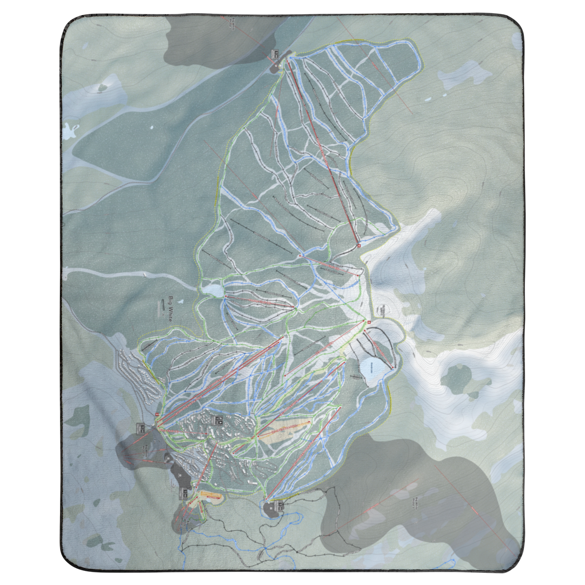 Big White, British Columbia Ski Resort Map Concert Blanket