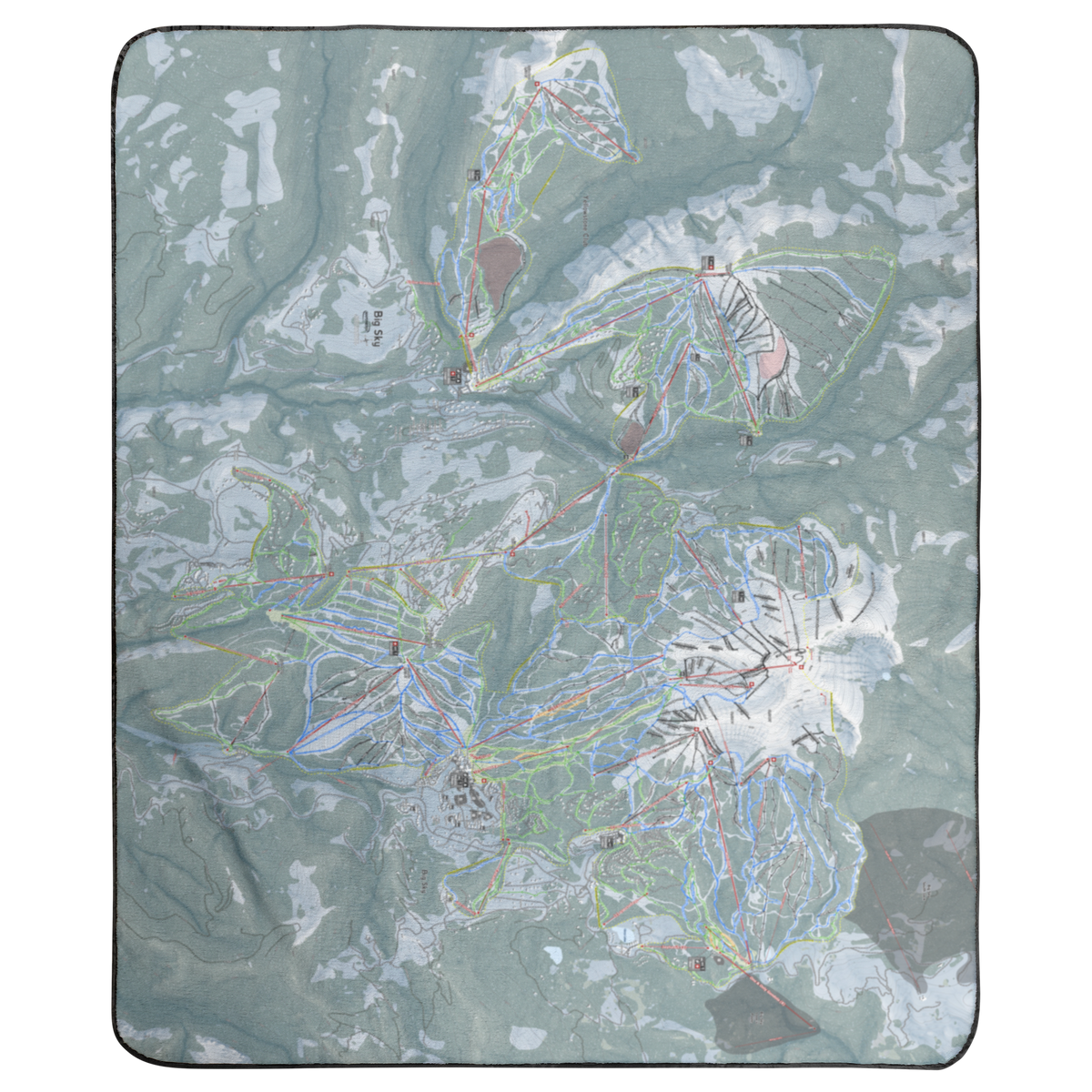 Big Sky Combo, Montana Ski Resort Map Concert Blanket