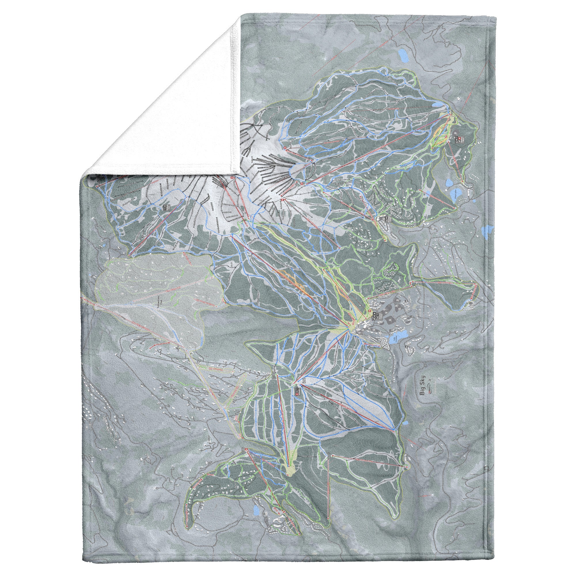 Big Sky, Montana Ski Resort Map Blanket