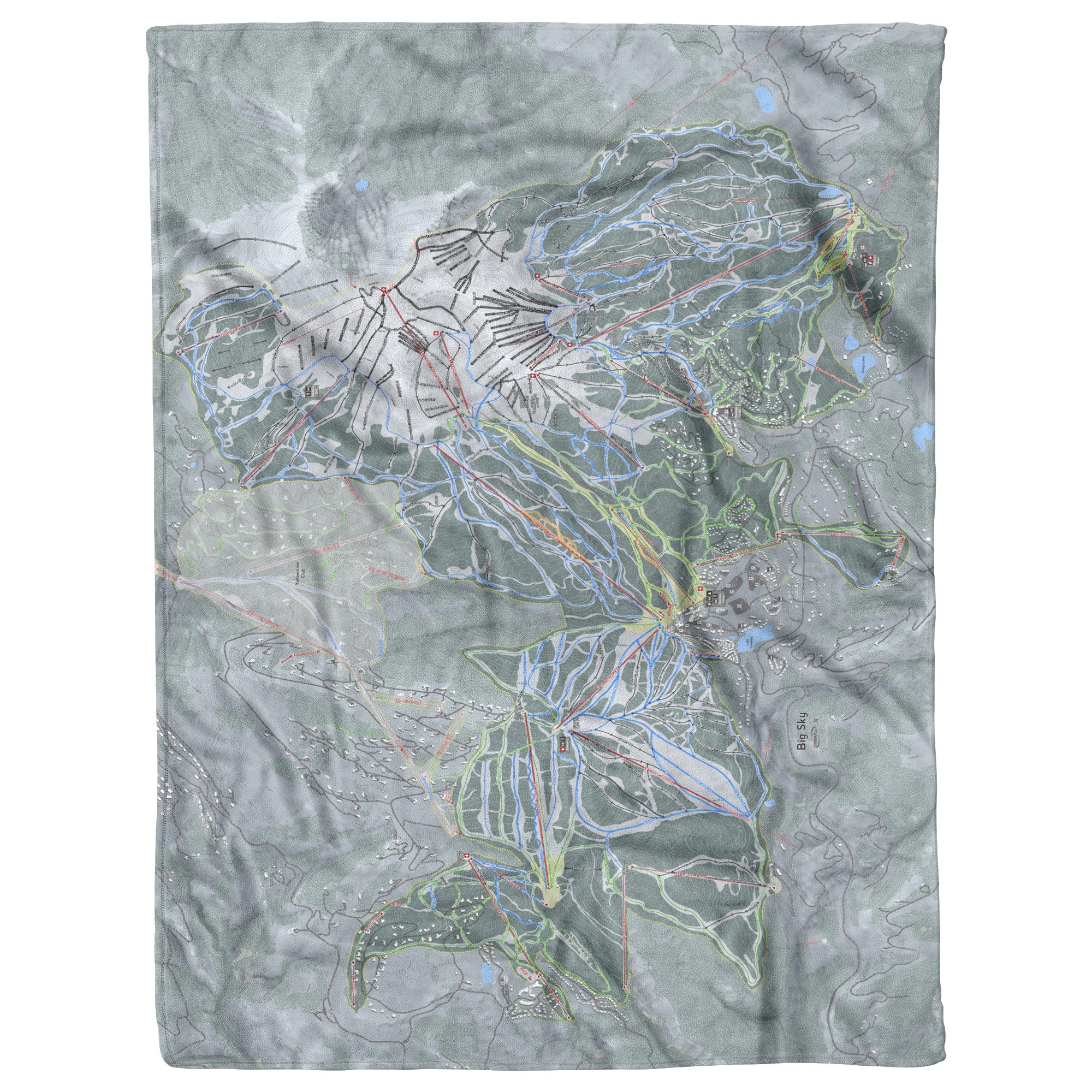 Big Sky, Montana Ski Resort Map Blanket