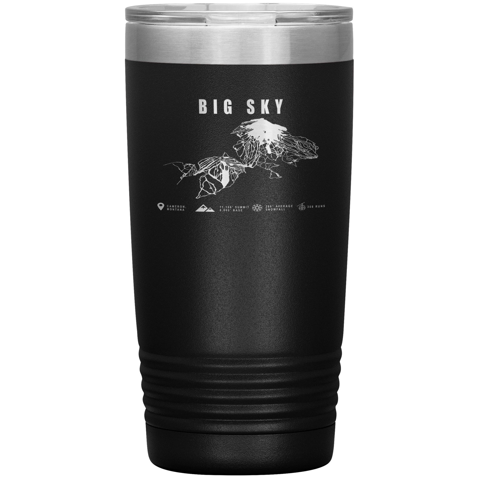 Big Sky Montana Ski Trail Map 20oz Tumbler