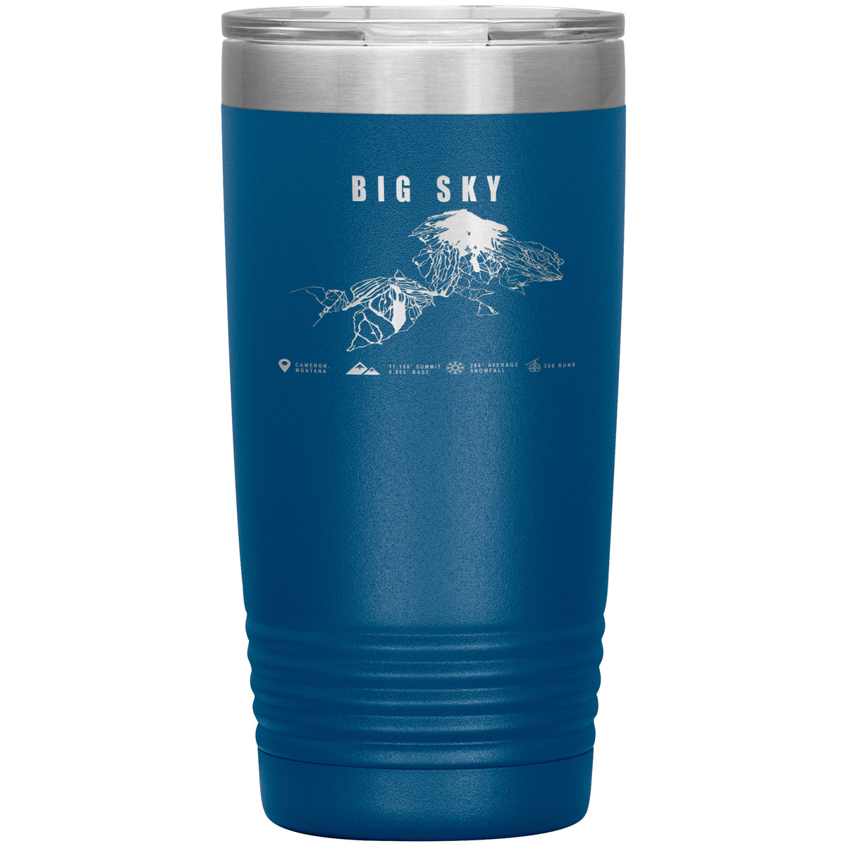 Big Sky Montana Ski Trail Map 20oz Tumbler