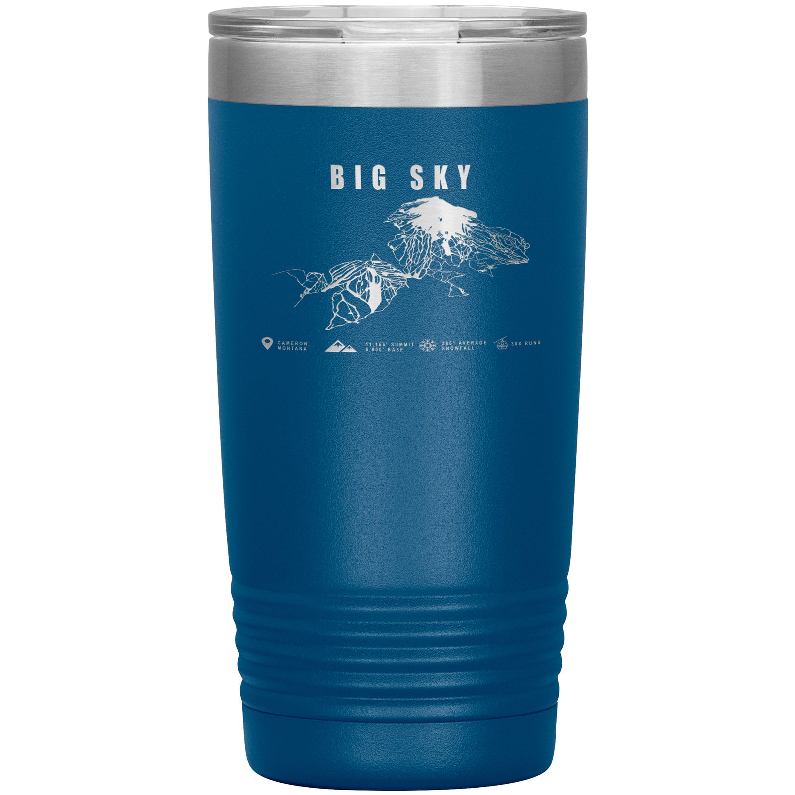 Big Sky Montana Ski Trail Map 20oz Tumbler