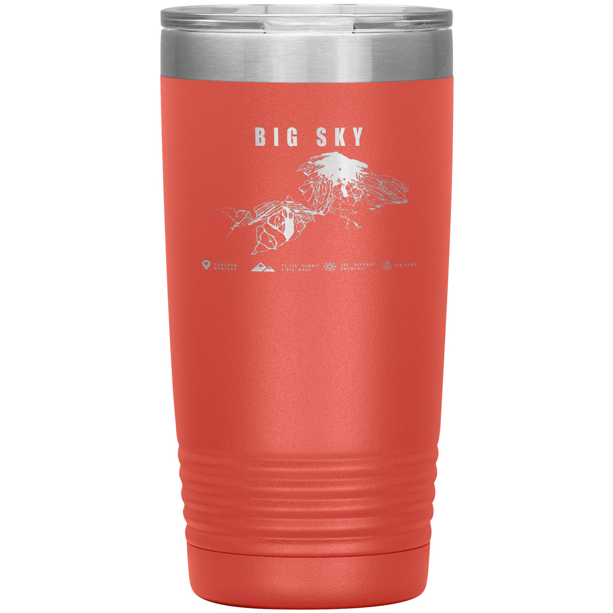 Big Sky Montana Ski Trail Map 20oz Tumbler