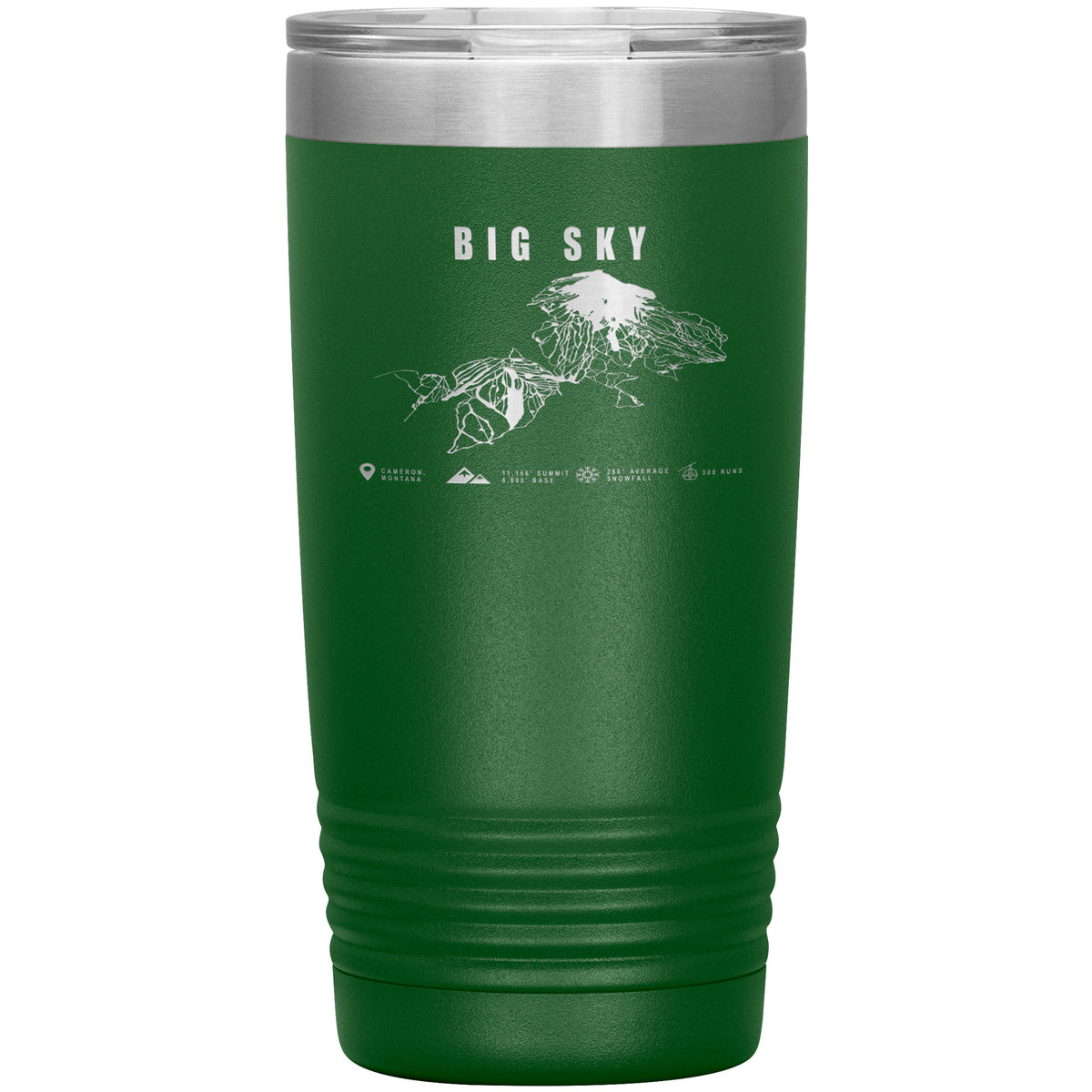 Big Sky Montana Ski Trail Map 20oz Tumbler