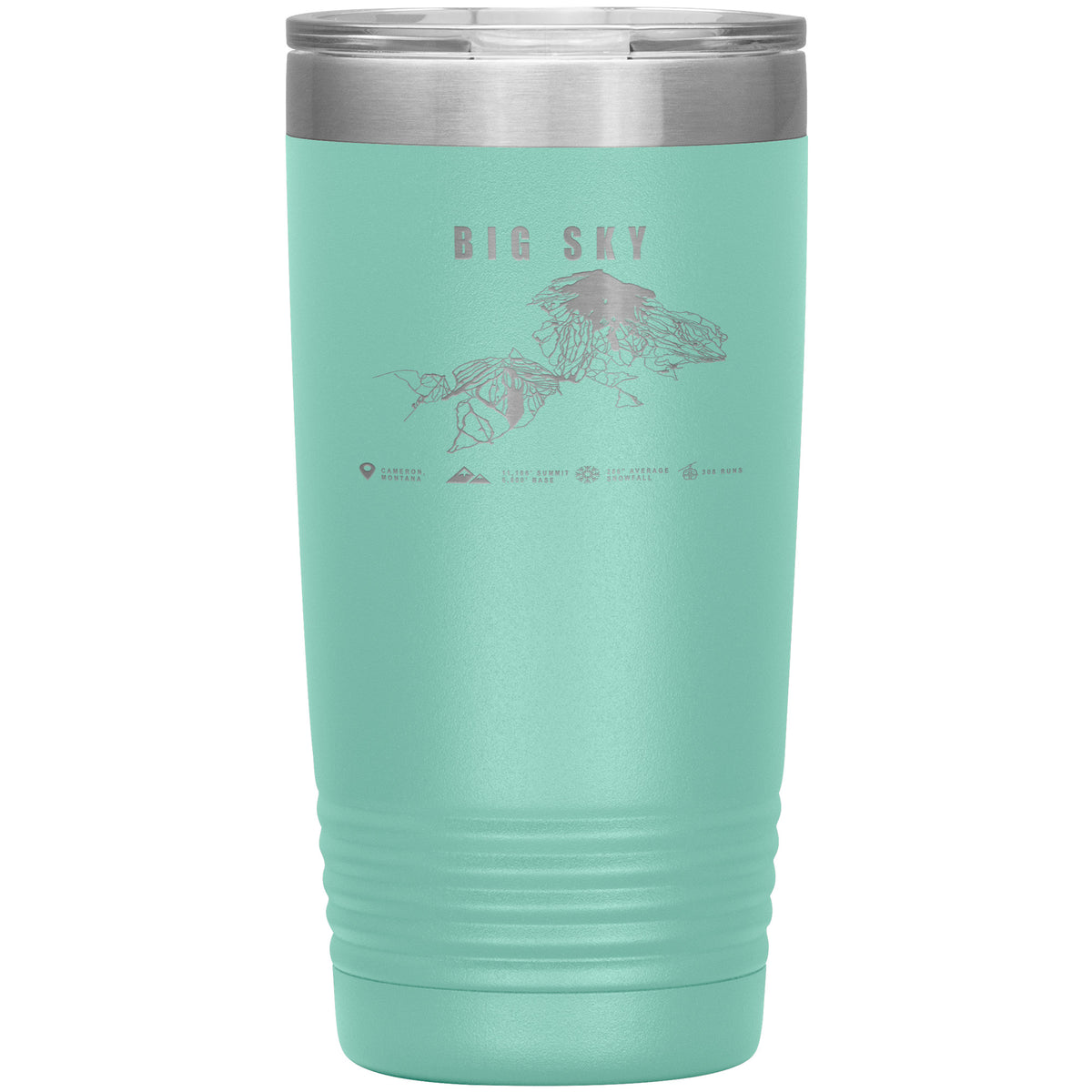 Big Sky Montana Ski Trail Map 20oz Tumbler
