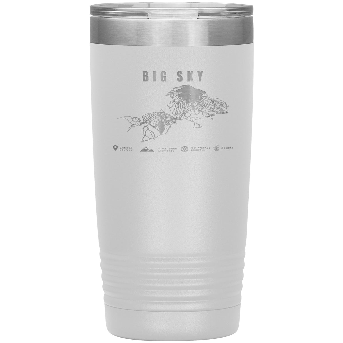 Big Sky Montana Ski Trail Map 20oz Tumbler