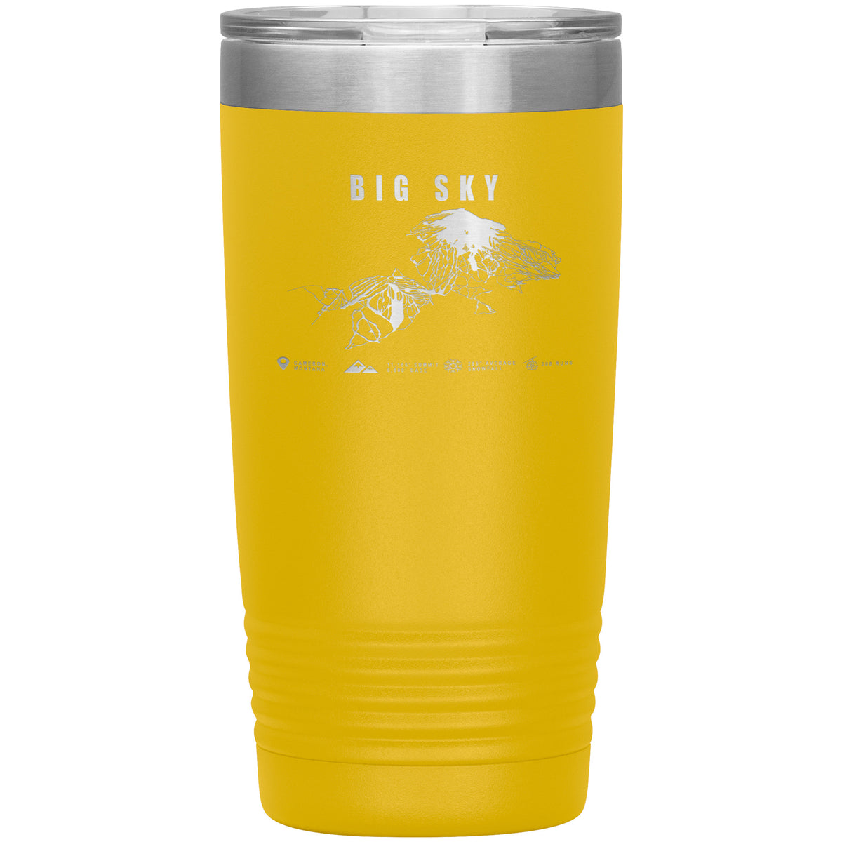 Big Sky Montana Ski Trail Map 20oz Tumbler