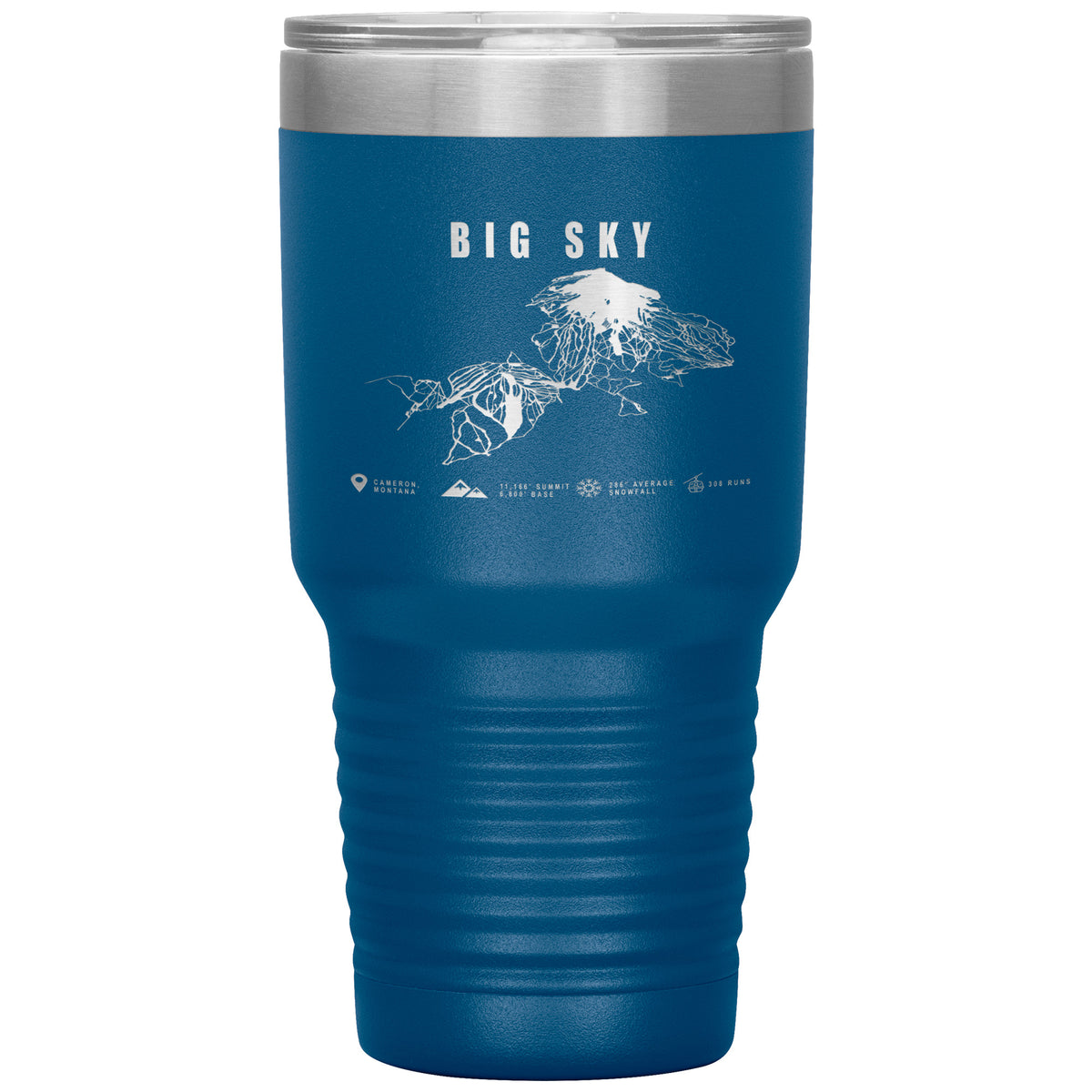 Big Sky Montana Ski Trail Map 30oz Tumbler