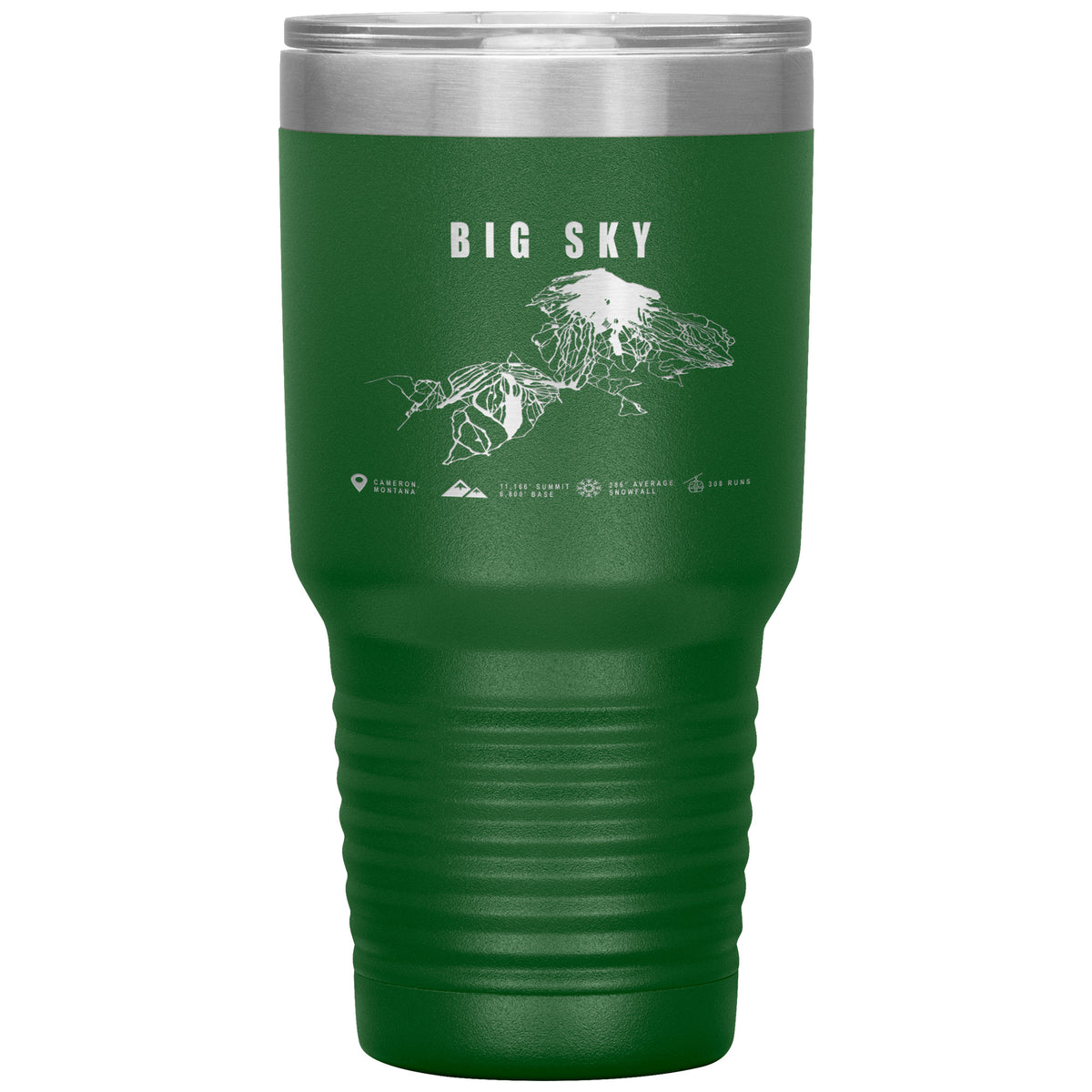 Big Sky Montana Ski Trail Map 30oz Tumbler