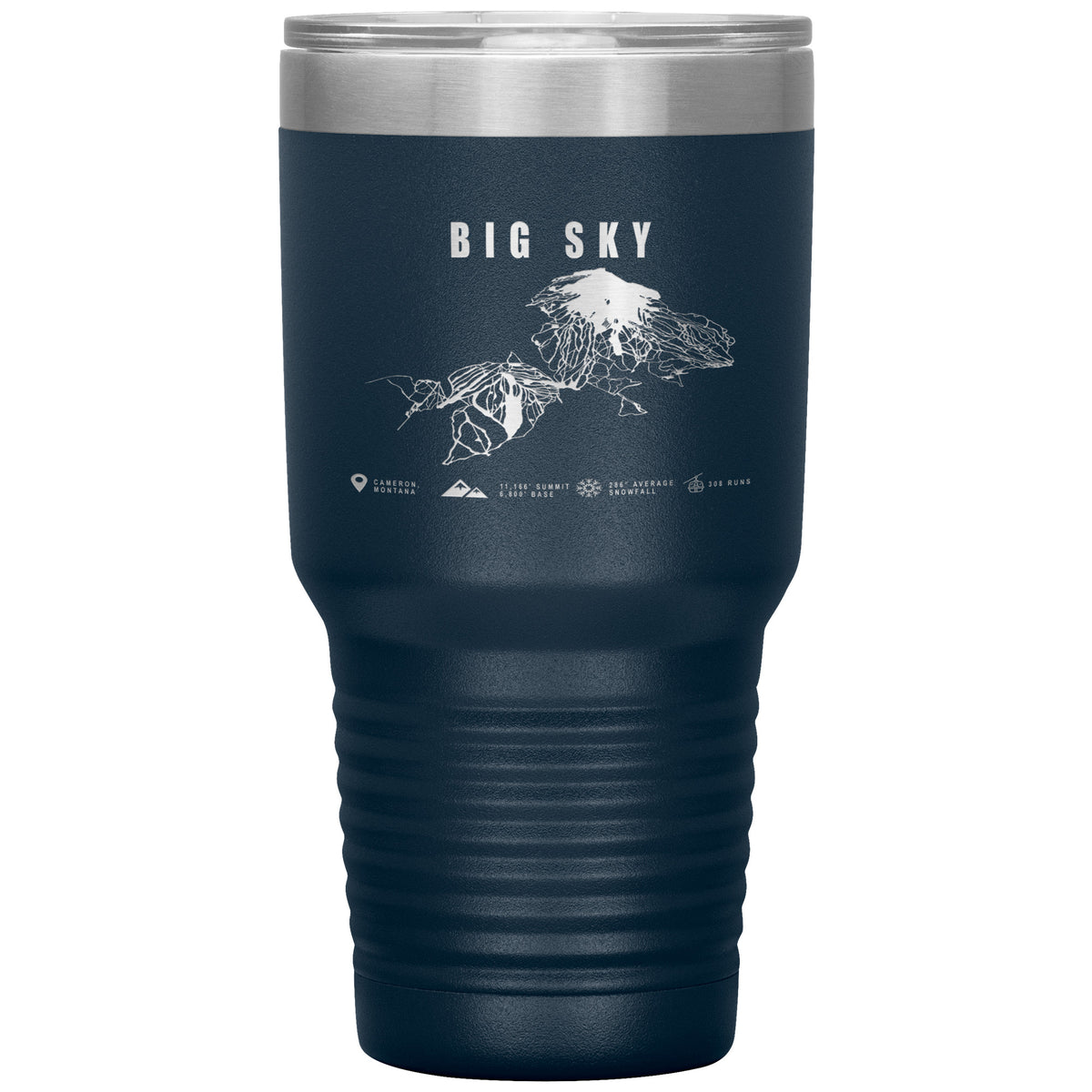 Big Sky Montana Ski Trail Map 30oz Tumbler