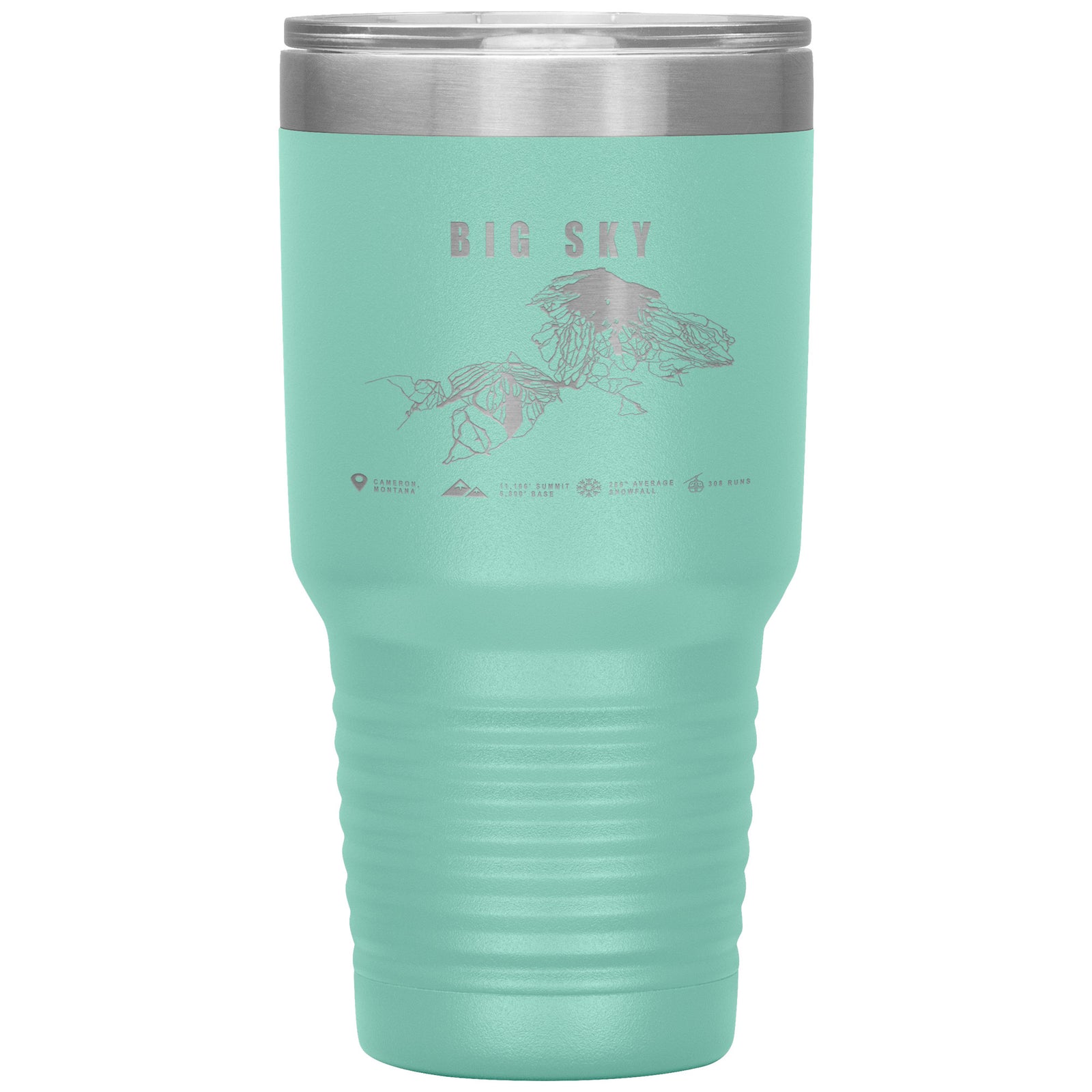 Big Sky Montana Ski Trail Map 30oz Tumbler