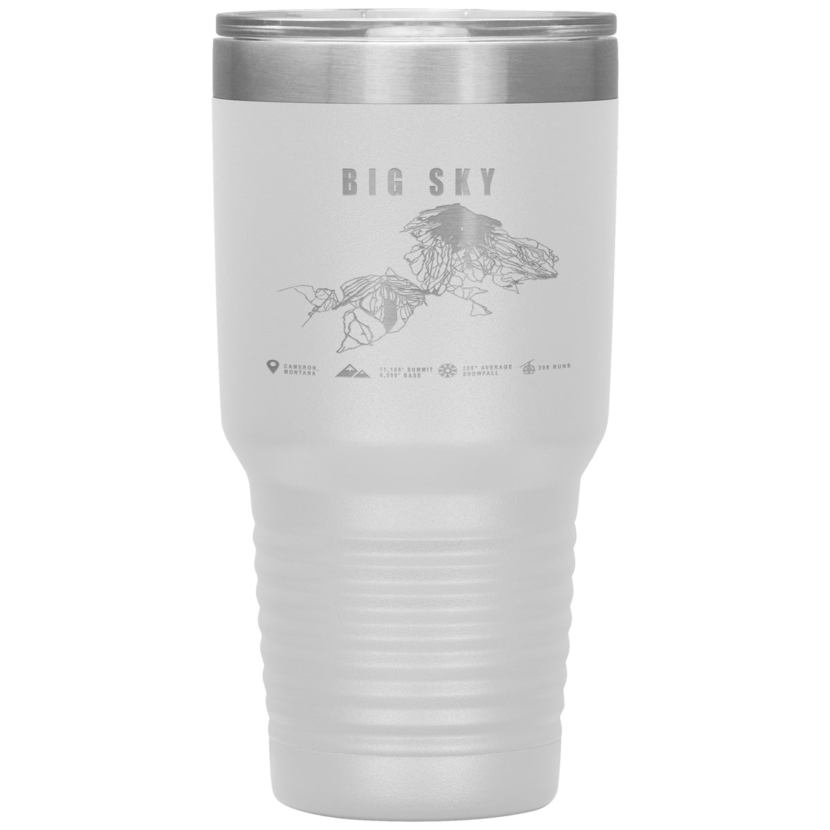 Big Sky Montana Ski Trail Map 30oz Tumbler